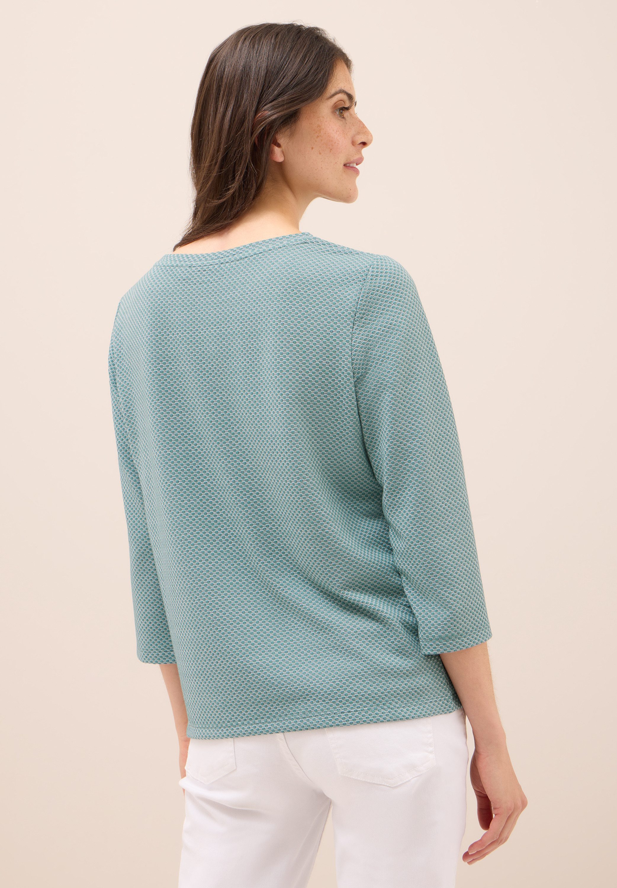 CECIL 3/4-Arm-Shirt mit Materialmix günstig online kaufen