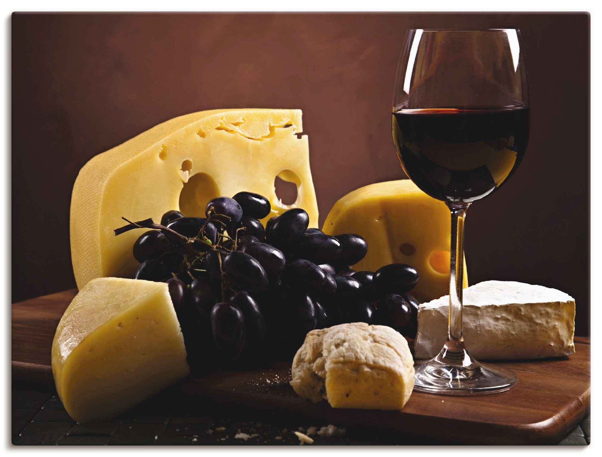 Lebensmittel St), Alubild, versch. Größen in Käse oder als Poster Wandbild (1 Leinwandbild, Stillleben, Artland Wandaufkleber