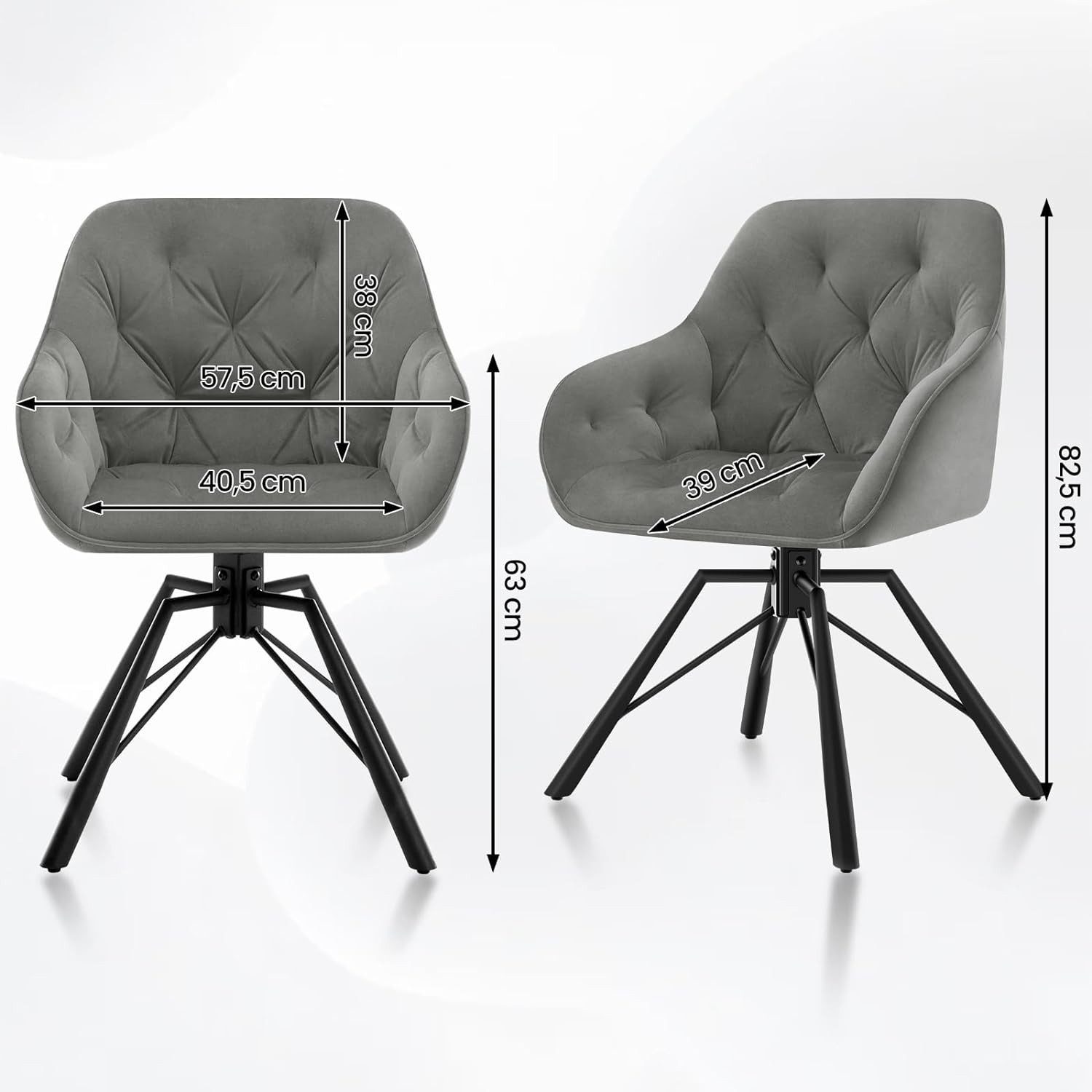 Woltu 4-Fußstuhl (1 St), drehbar, Esszimmerstuhl für Esszimmer Küche Wohnzimmer