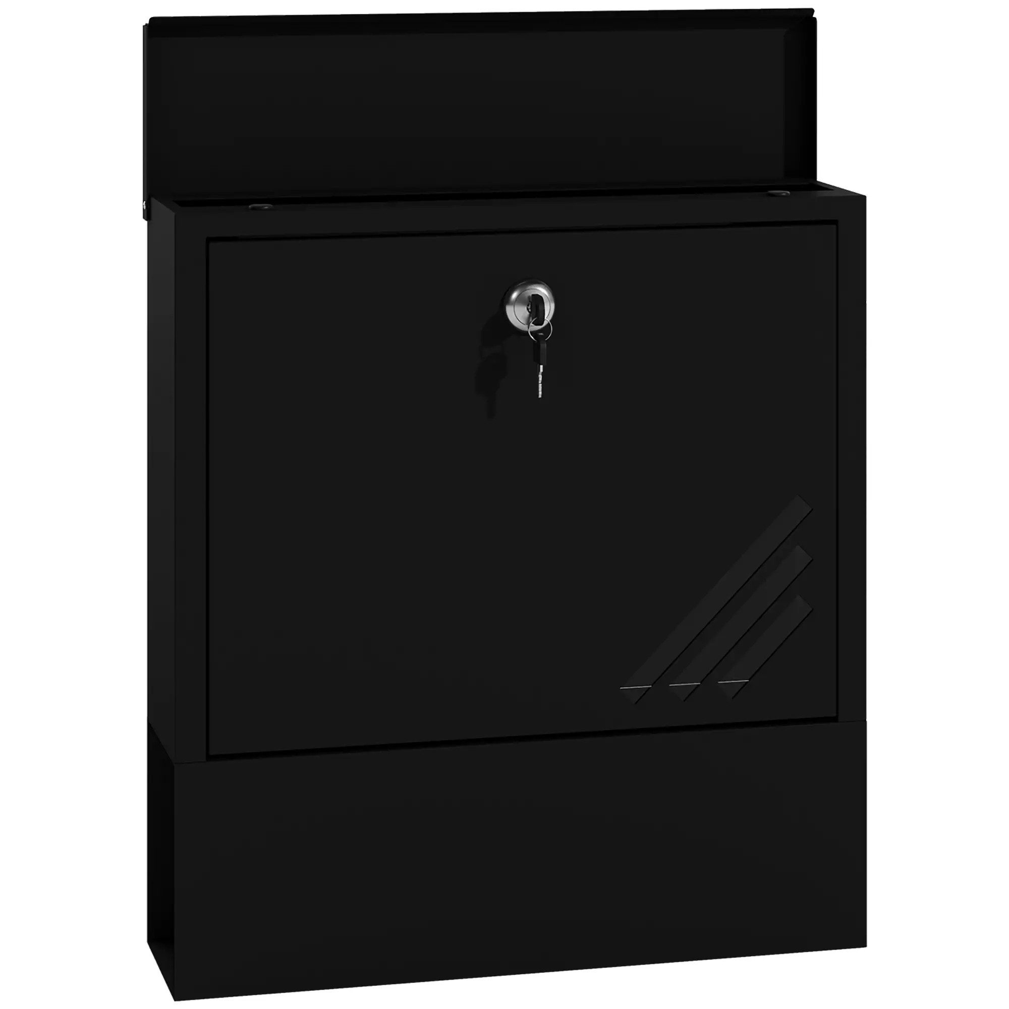 BlingBin Briefkasten Postkasten Wandbriefkasten mit Schloss, Deckel (1er Set, 1-St., 30cm x 8,5cm x 32,5cm), Wandmontage Briefkasten für Haus Outdoor