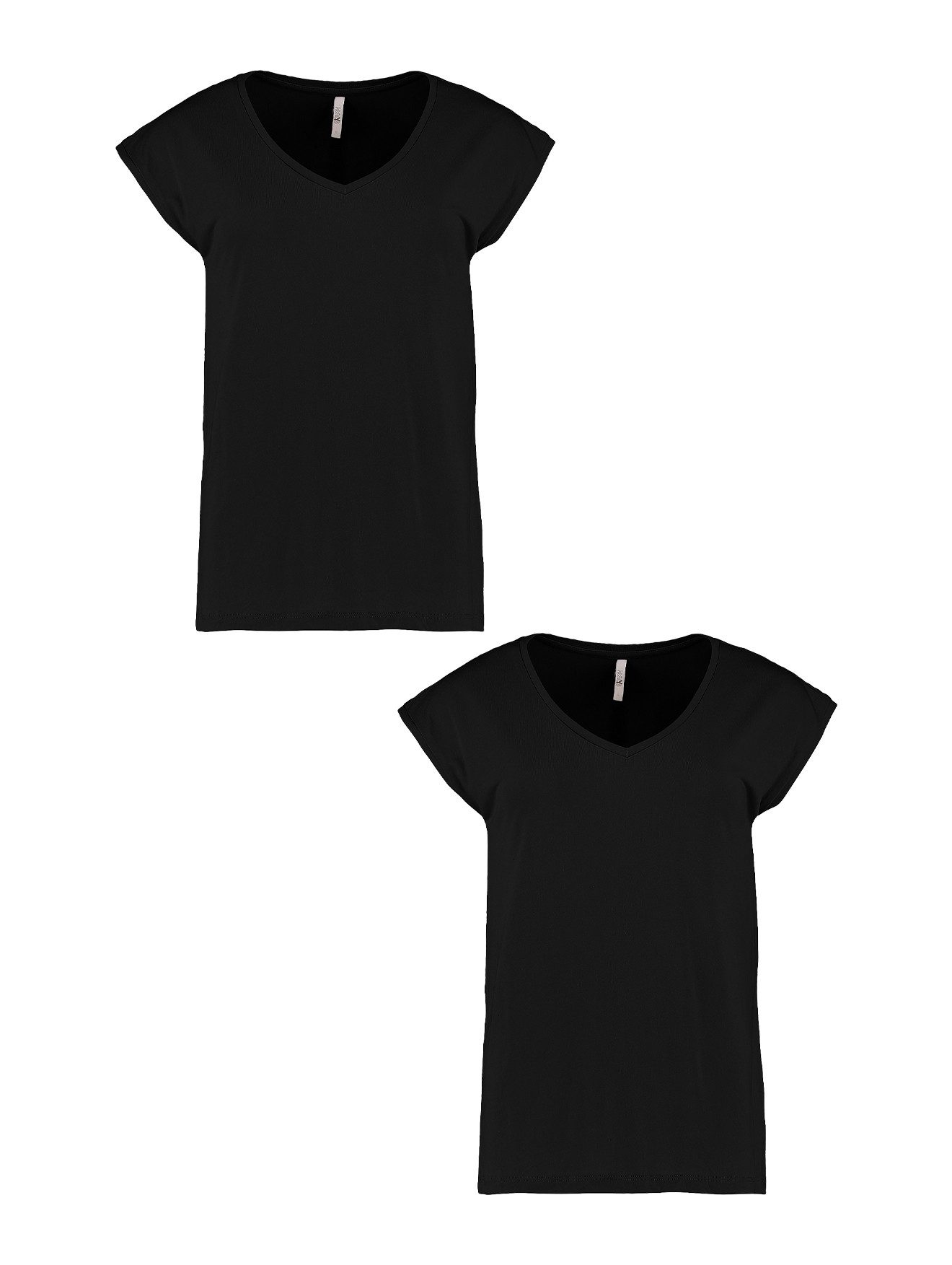 HaILY’S T-Shirt 2er-Set V-Ausschnitt Kurzarm Basic günstig online kaufen