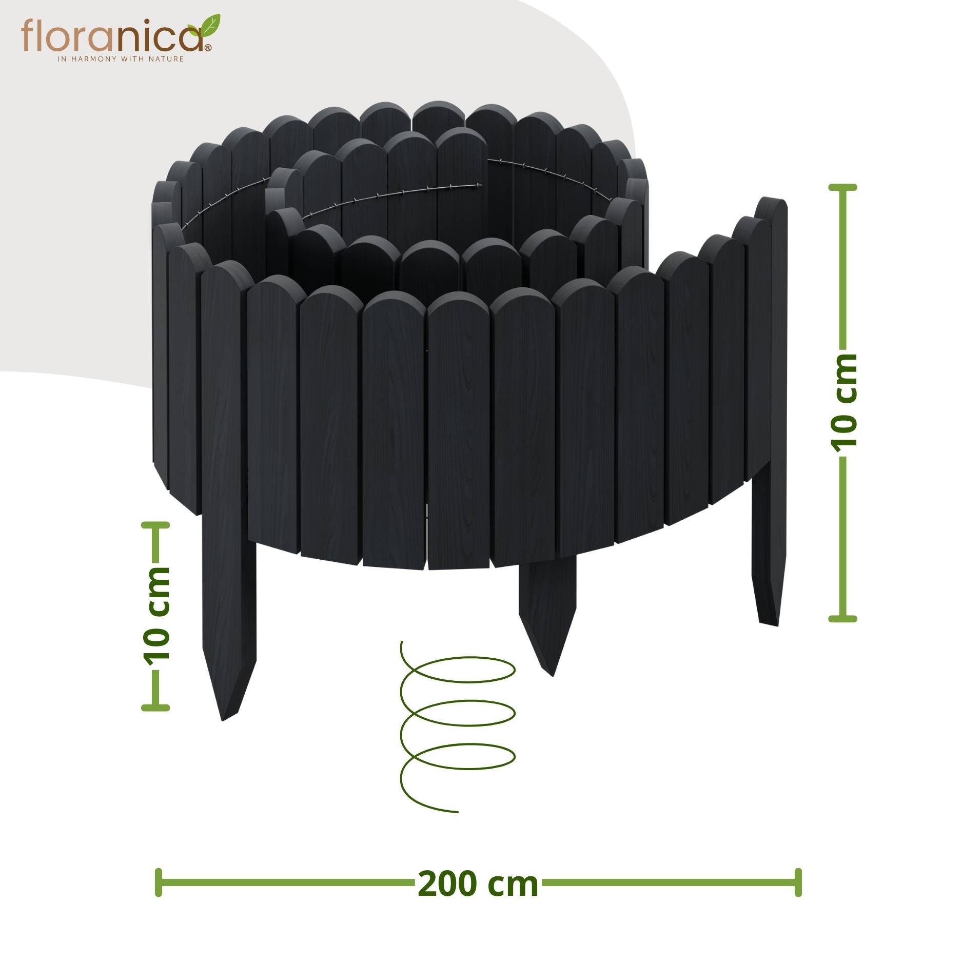 Floranica Palisade Beeteinfassung Beetumrandung Rasenkante Umrandung Flexib günstig online kaufen