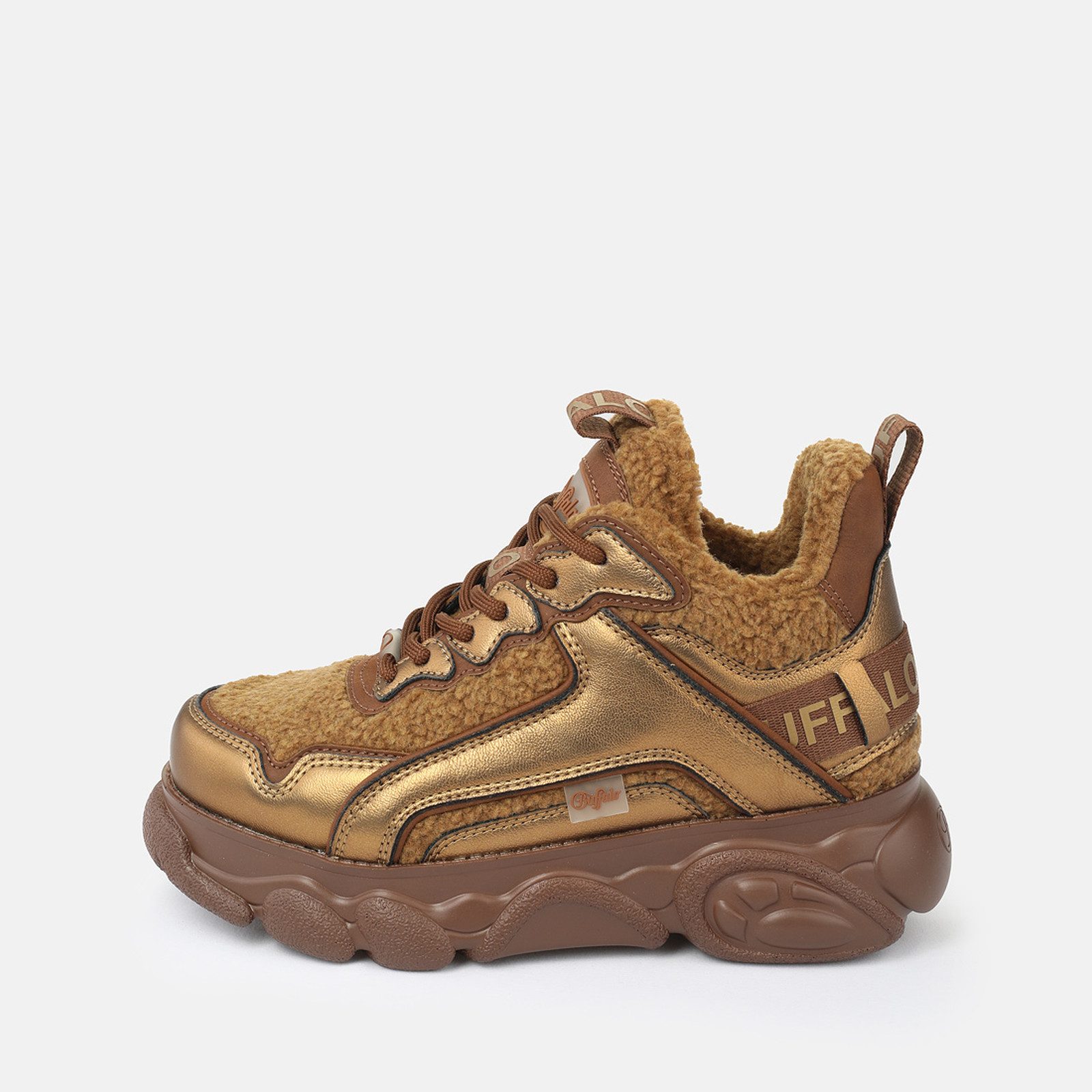 Buffalo CLD CHAI WARM Plateausneaker Schnürschuh, Halbschuh, Freizeitsneaker mit Fellimitat-Besatz