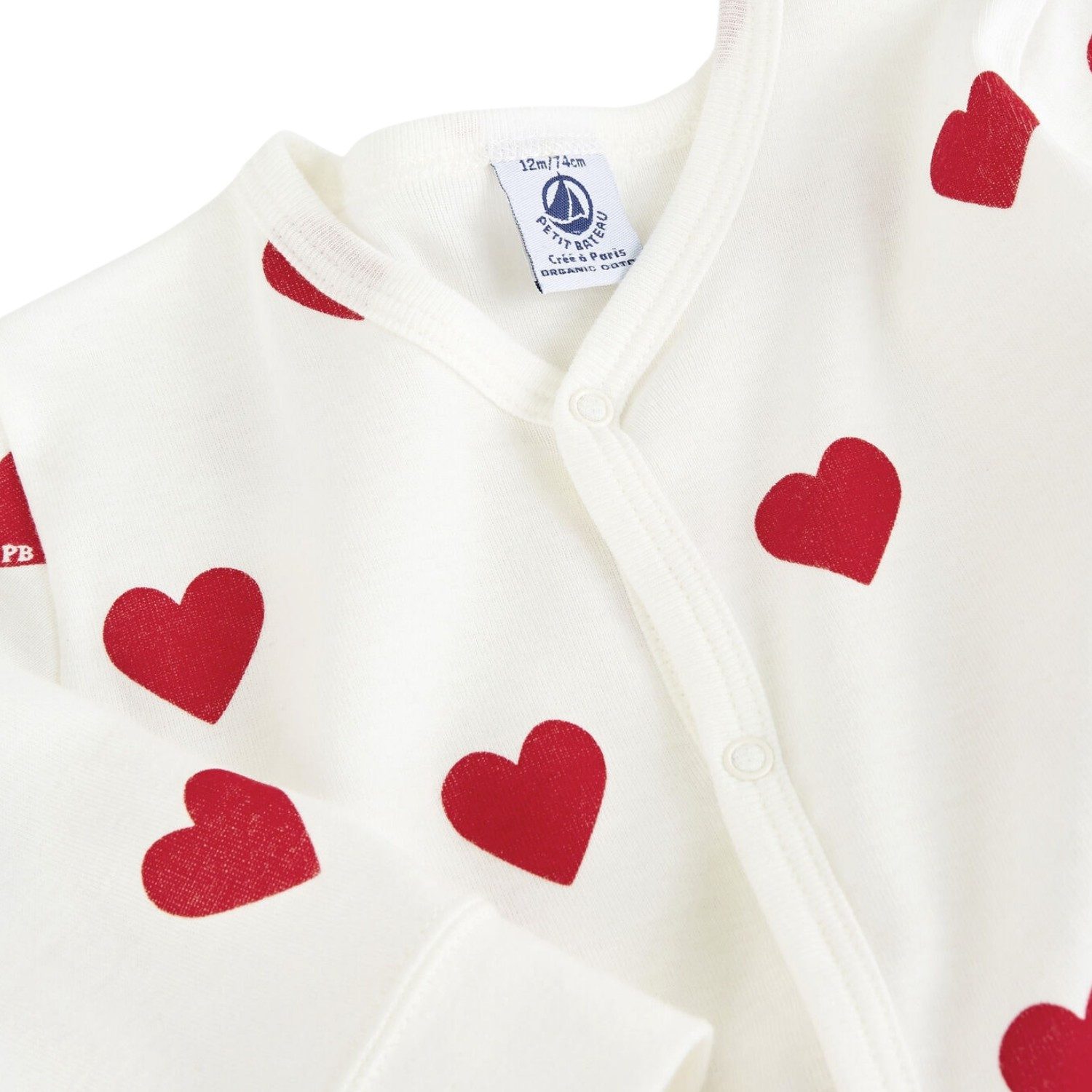 Petit Bateau Strampler Petit Bateau Baby-Strampler mit Herzmotiv aus Baumwolle