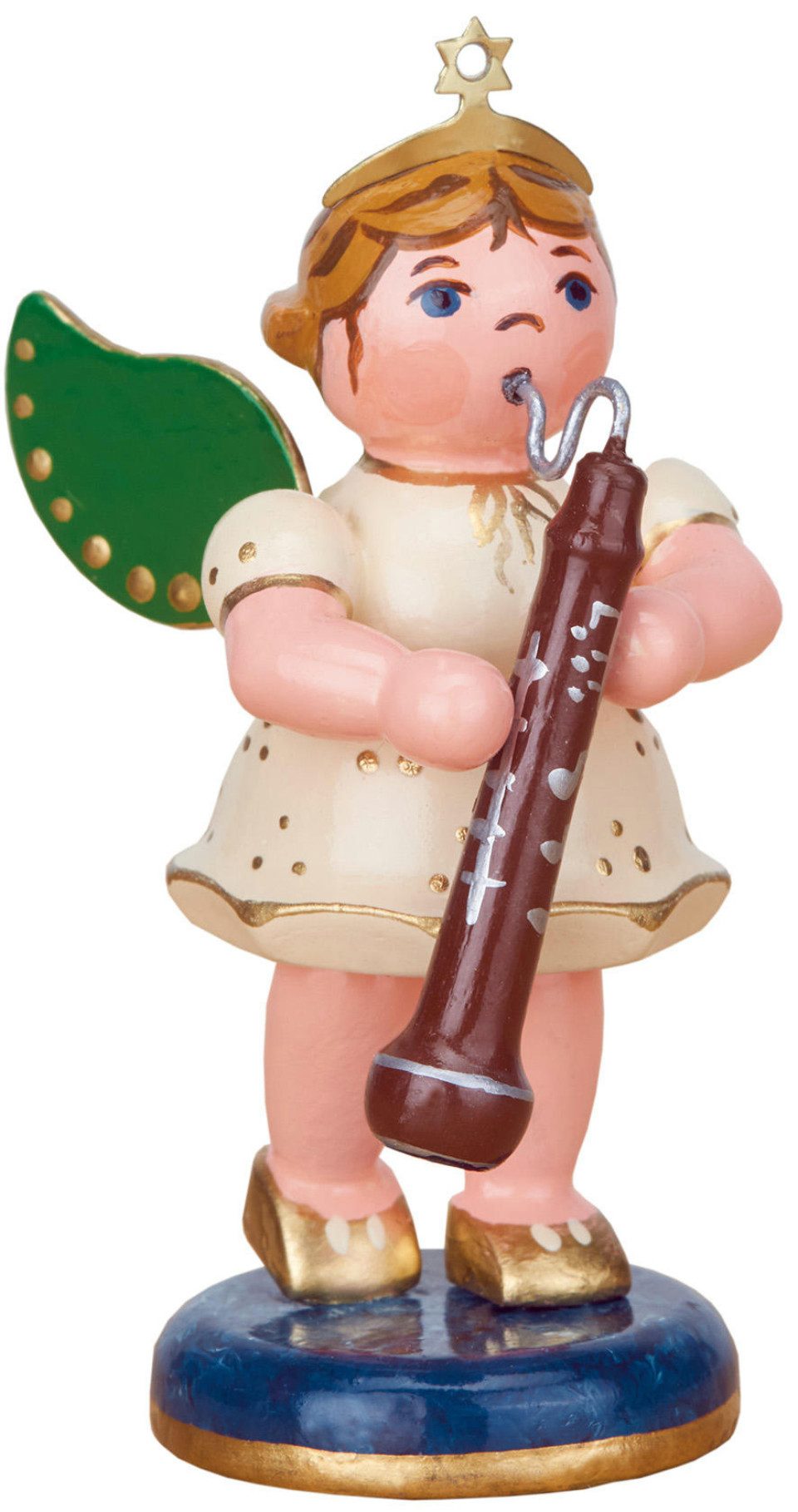 Hubrig Volkskunst Zschorlau Erzgebirge Engelfigur Hubrig Engel mit Altoboe