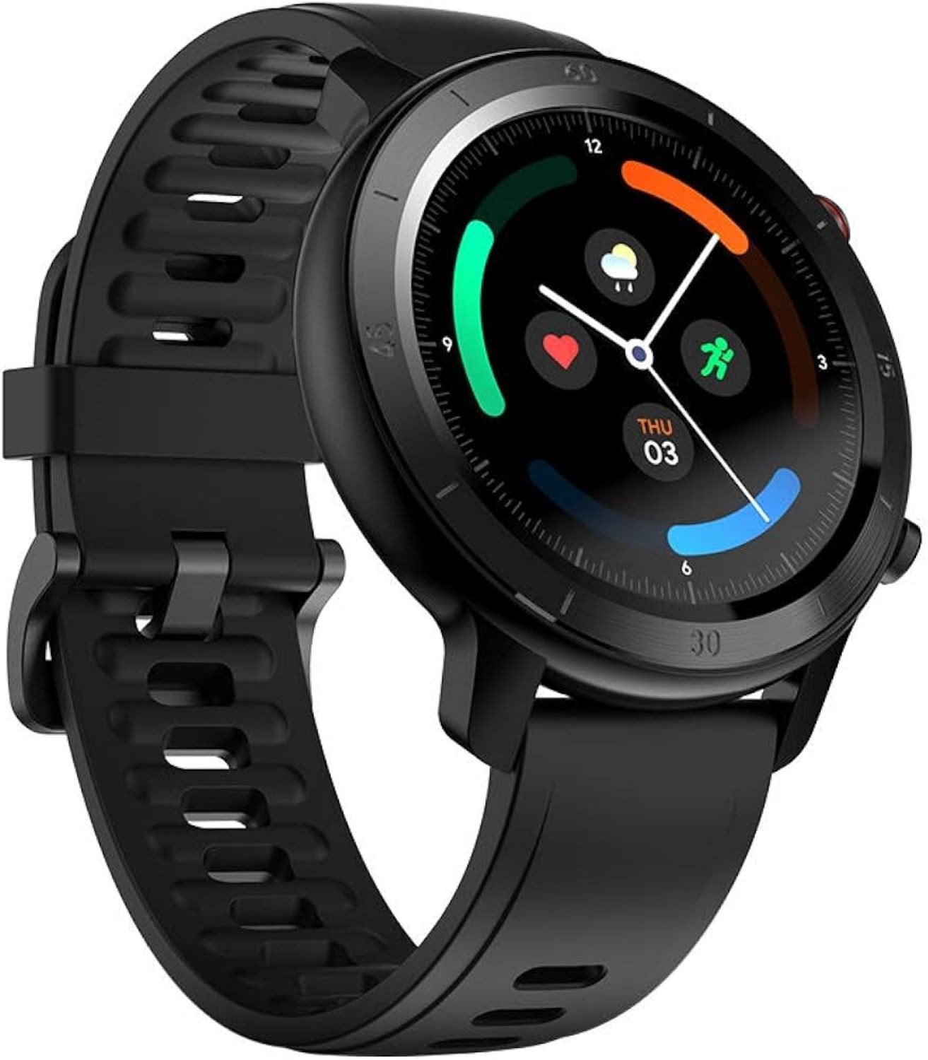 mobvoi TicWatch GTX Smartwatch (3,25 cm/1,28 Zoll), 24-Stunden-Herzfrequenzüberwachung
