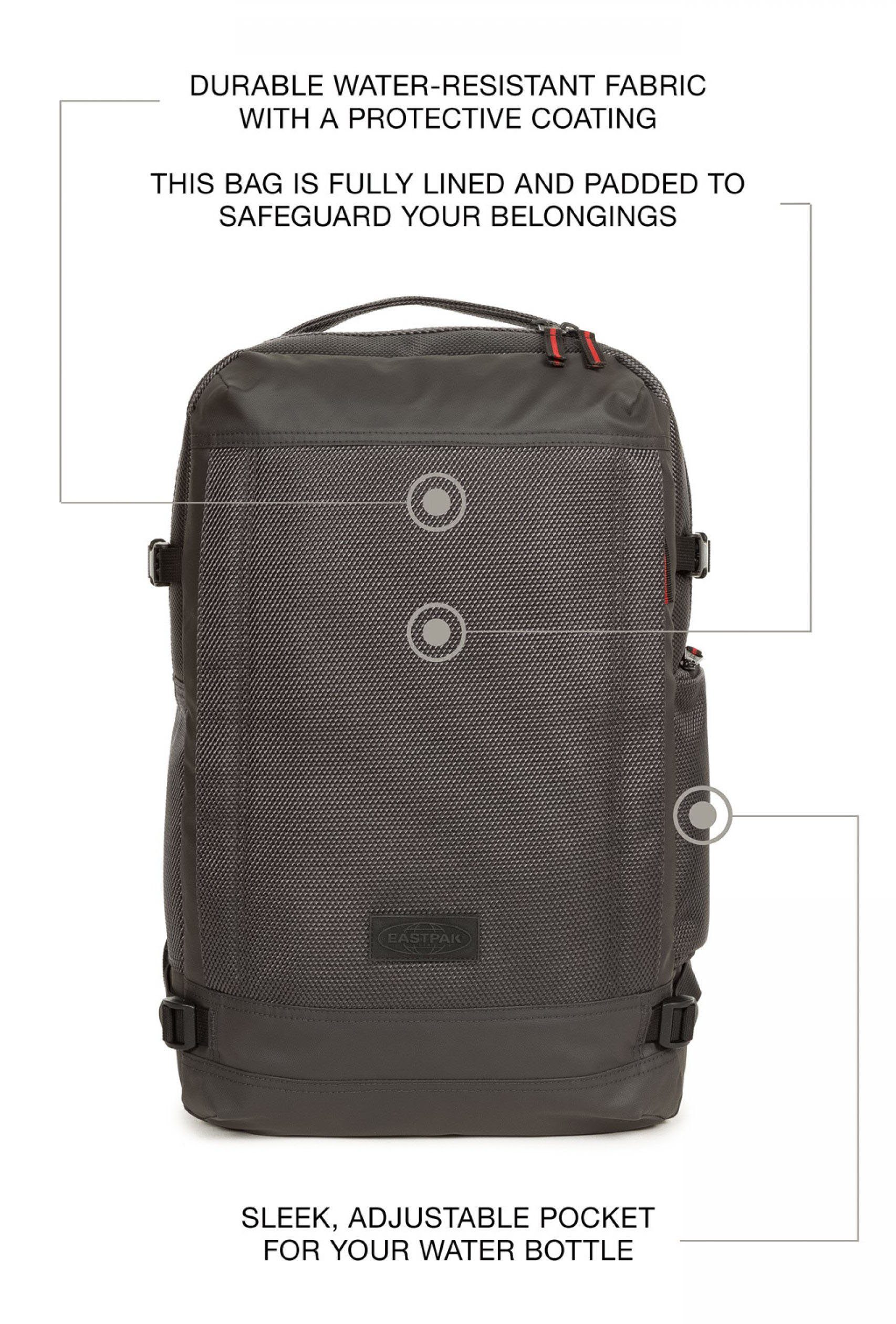 Recycled M, Laptoprucksack Eastpak TECUM Material enthält Grey recyceltes Standard) Accent Cnnct (Global