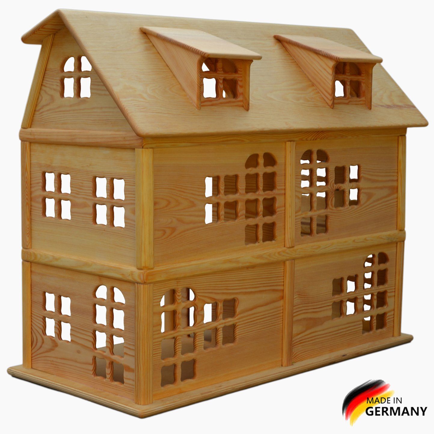Madera Spielzeuge Puppenhaus Puppenhaus aus Kiefern Holz,6 Zimmer, (1-tlg), Made in Germany . Застосувати verleimtes Puppenhaus, extrem Stabil.