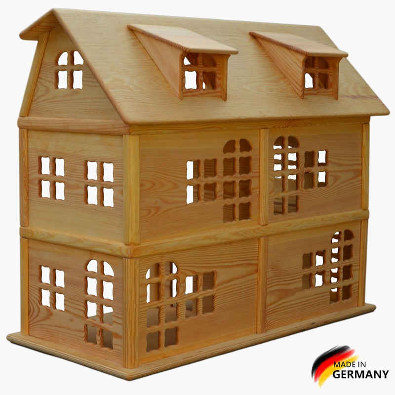 Madera Spielzeuge Puppenhaus Puppenhaus aus Kiefern Holz,6 Zimmer, Made in Germany . Fertig verleimtes Puppenhaus, extrem Stabil.