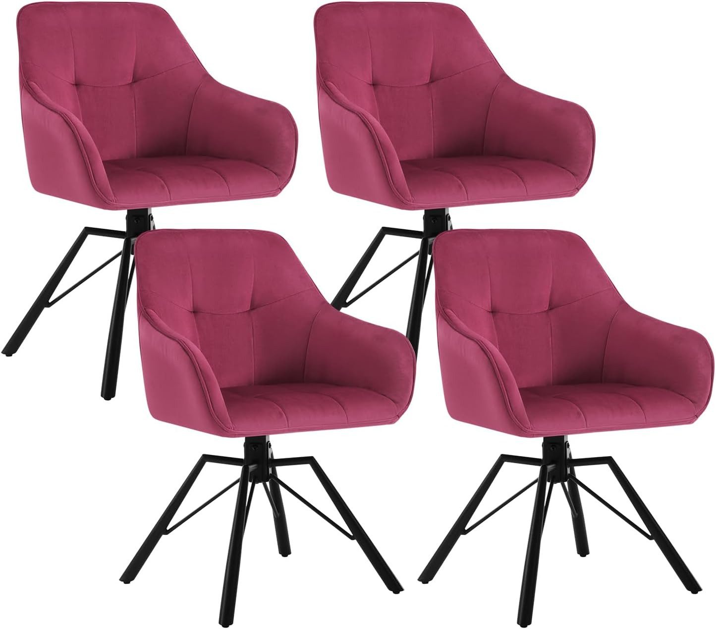Woltu Polsterstuhl (4 St), Esszimmerstühle drehbar mit Armlehnen