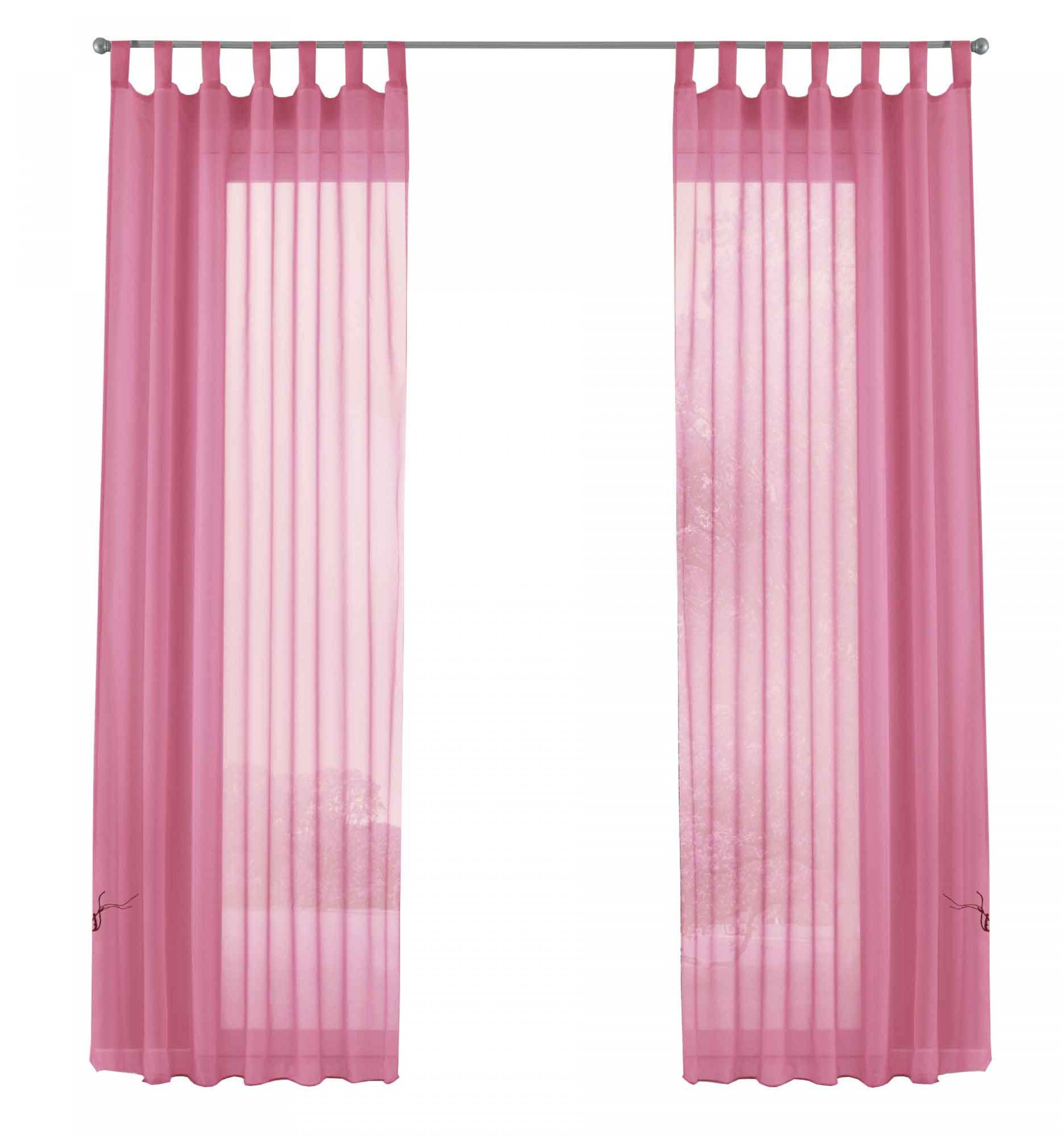 Gardinenbox Gardine (2 St), Schlaufen, transparent, Voile, Transparent Vorhang Set Voile Bleibandabschluss 61000CN