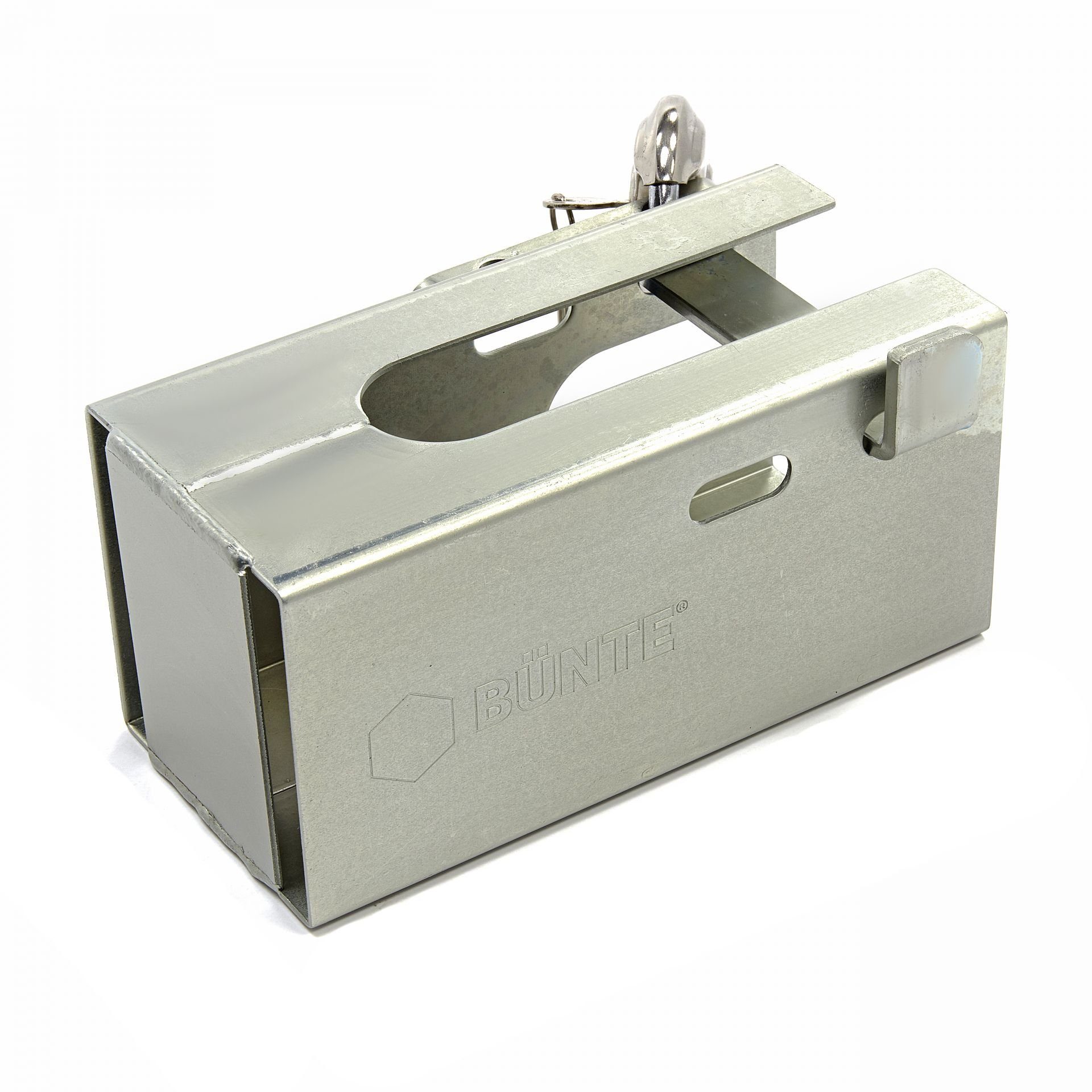 Systafex® Anhängerschloss Diebstahlsicherung Safety Box mit Schloss & Riegel für PKW Anhänger, leichte montage, anpassbare Riegelposition, gekröpfter Schlossschutz