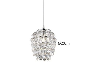 meineWunschleuchte LED Pendelleuchte, Dimmfunktion, LED wechselbar, Warmweiß, klein-e Designerlampe Kristall hängend über-n Esstisch & Bett, Ø20cm