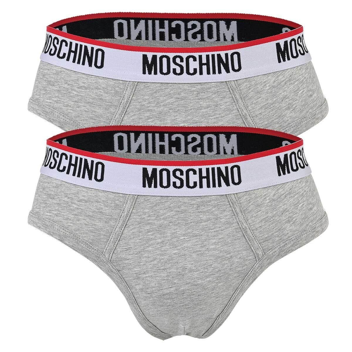 Ein limitierter Shop mit einer Moschino Slip Herren Unterhose, Pack - Cotton 2er Slips Briefs, Grau