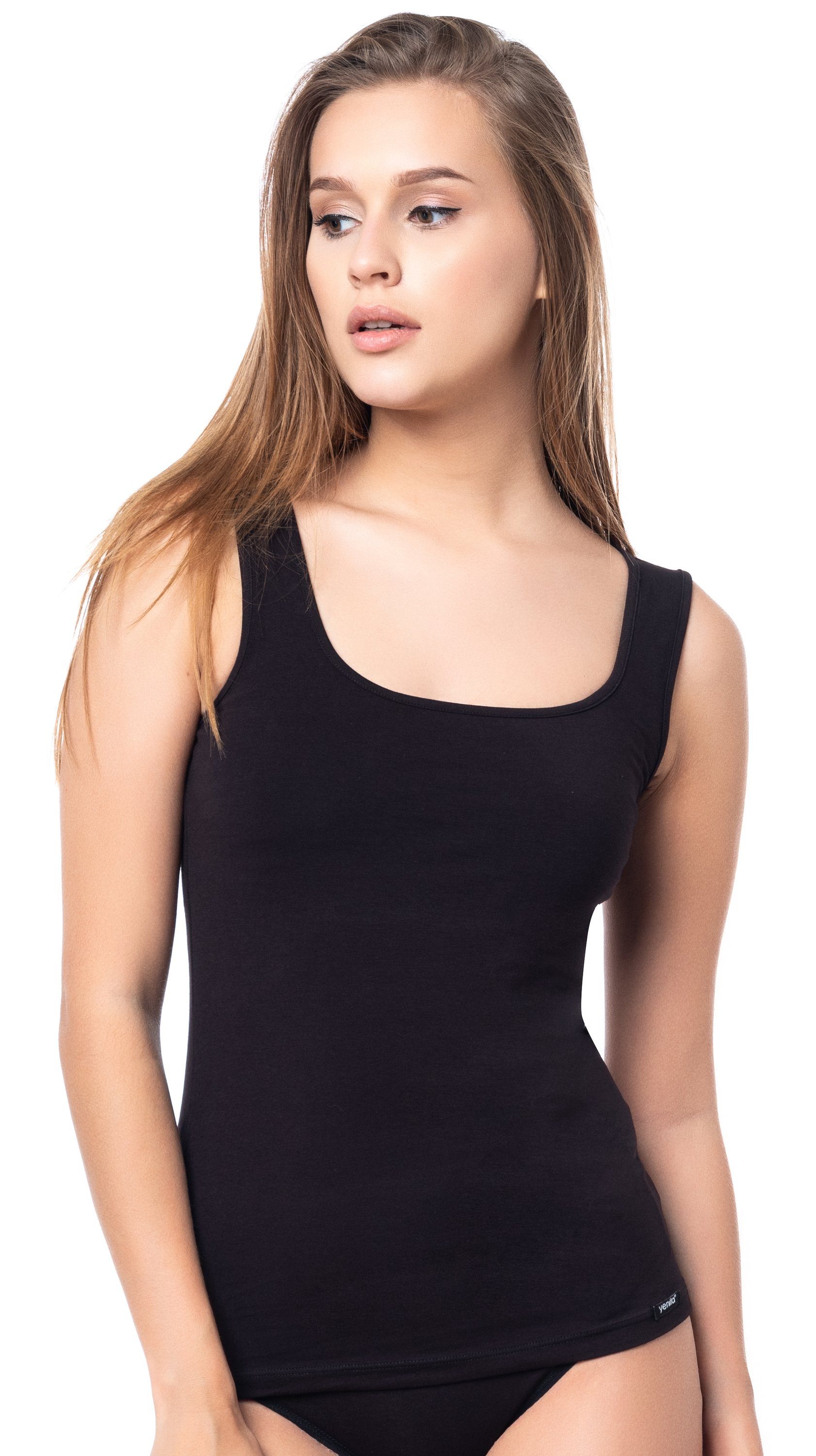 angenehmer Modern-Collection Unterhemd in Baumwoll-Stretchqualität Yenita® schwarz-weiss (2-St)