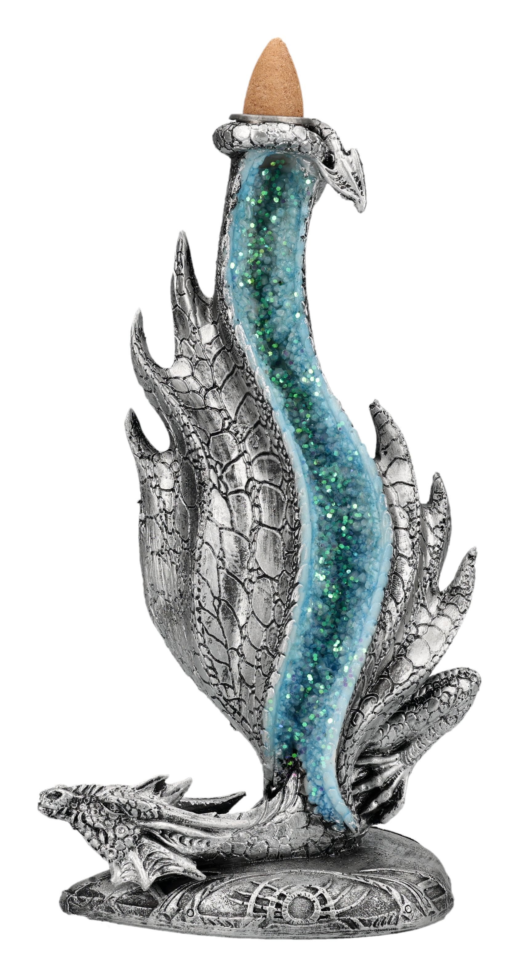 Figuren Shop GmbH Räuchermännchen Backflow Drache – Räucherhalter Figur mystische Deko 20 cm Dekoration