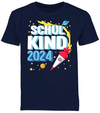 Shirtracer T-Shirt Schulkind 2024 - Rakete Einschulung Junge Schulanfang Geschenke