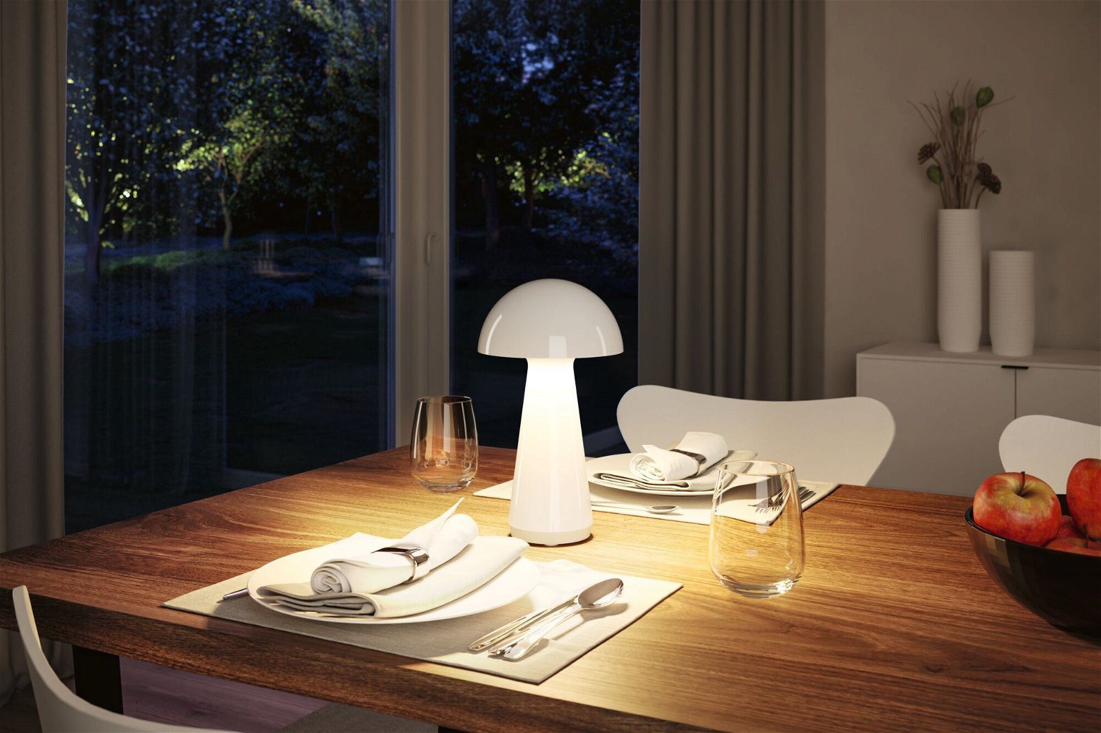 Paulmann LED Außen-Tischleuchte Akkuleuchte Onzo dimmbar IP44, LED fest integriert, Warmweiß