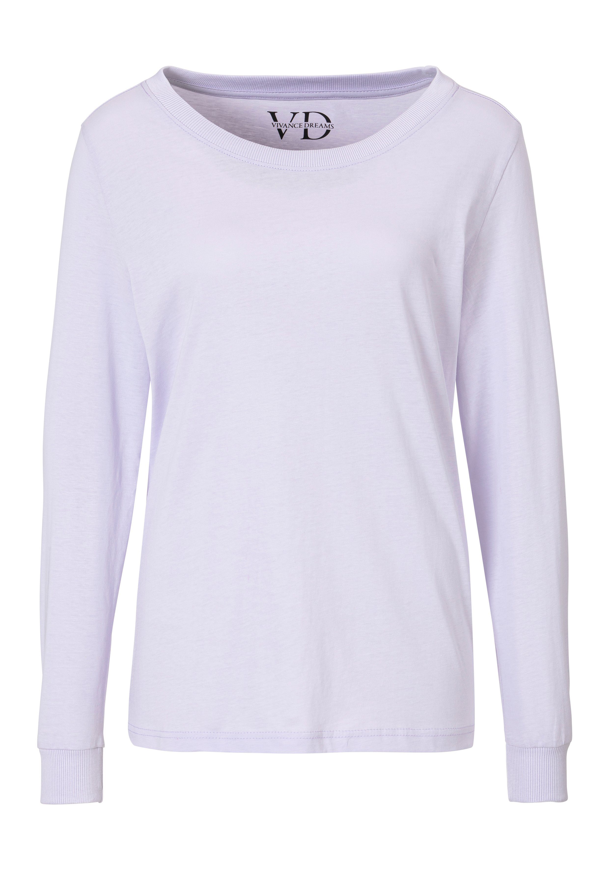 Vivance Dreams Pyjamaoberteil (1-teilig) mit Rippbündchen günstig online kaufen