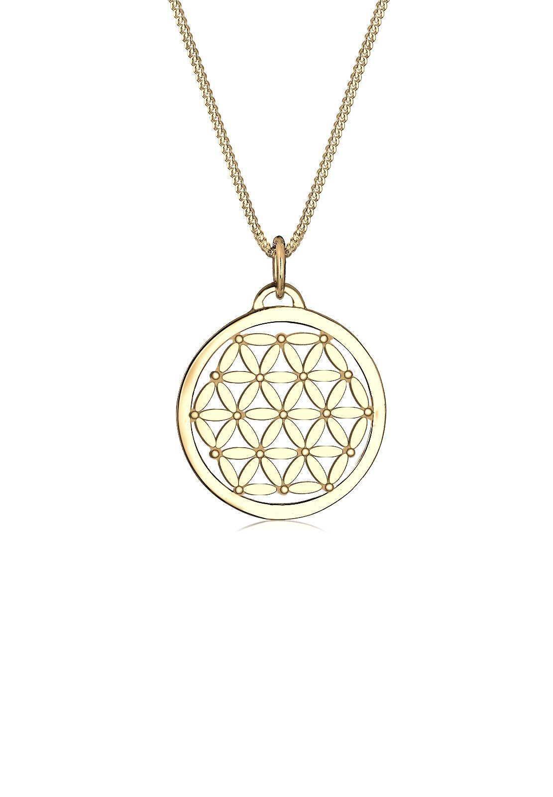 Elli Kette mit Anhänger Anhänger Blume des Lebens 925 Sterling Silber, Lebensblume