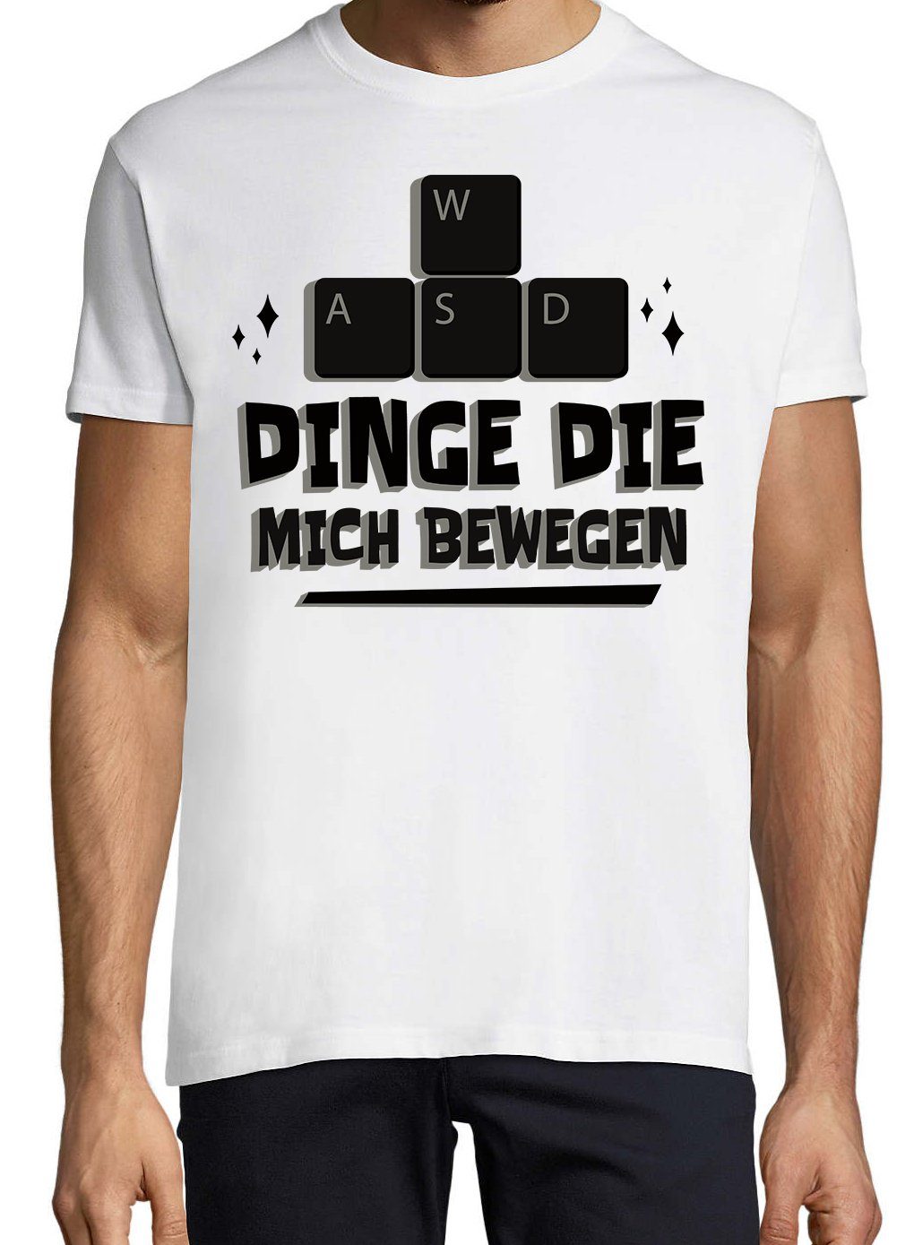 Shirt Die lustigem T-Shirt Frontprint Dinge Bewegen Gamer Herren Youth Mich Designz mit Weiß
