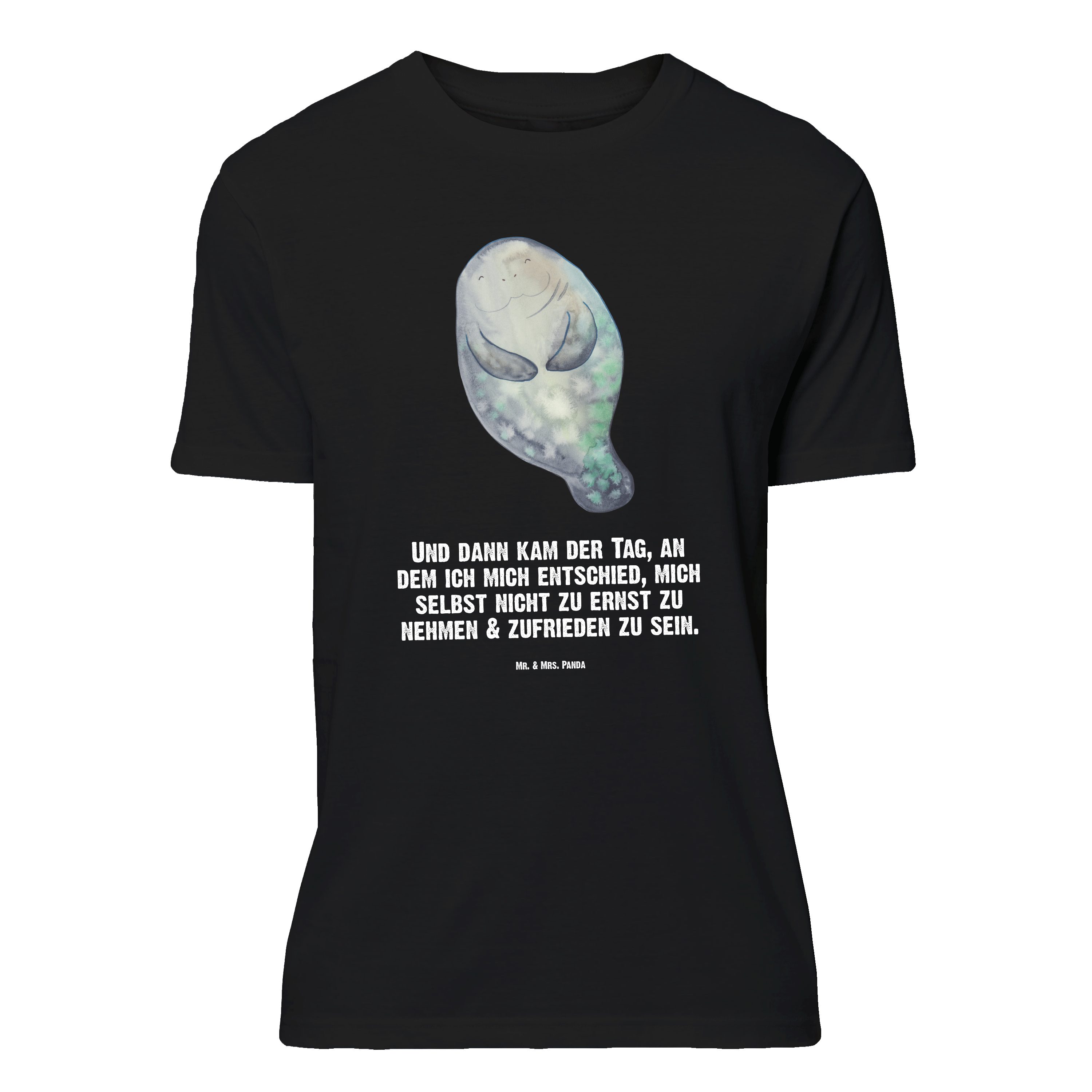 T-Shirt Seekuh Happy, Größe L T-Shirt, Schwarz, T-Shirt mit Spruch, Tshirt, R