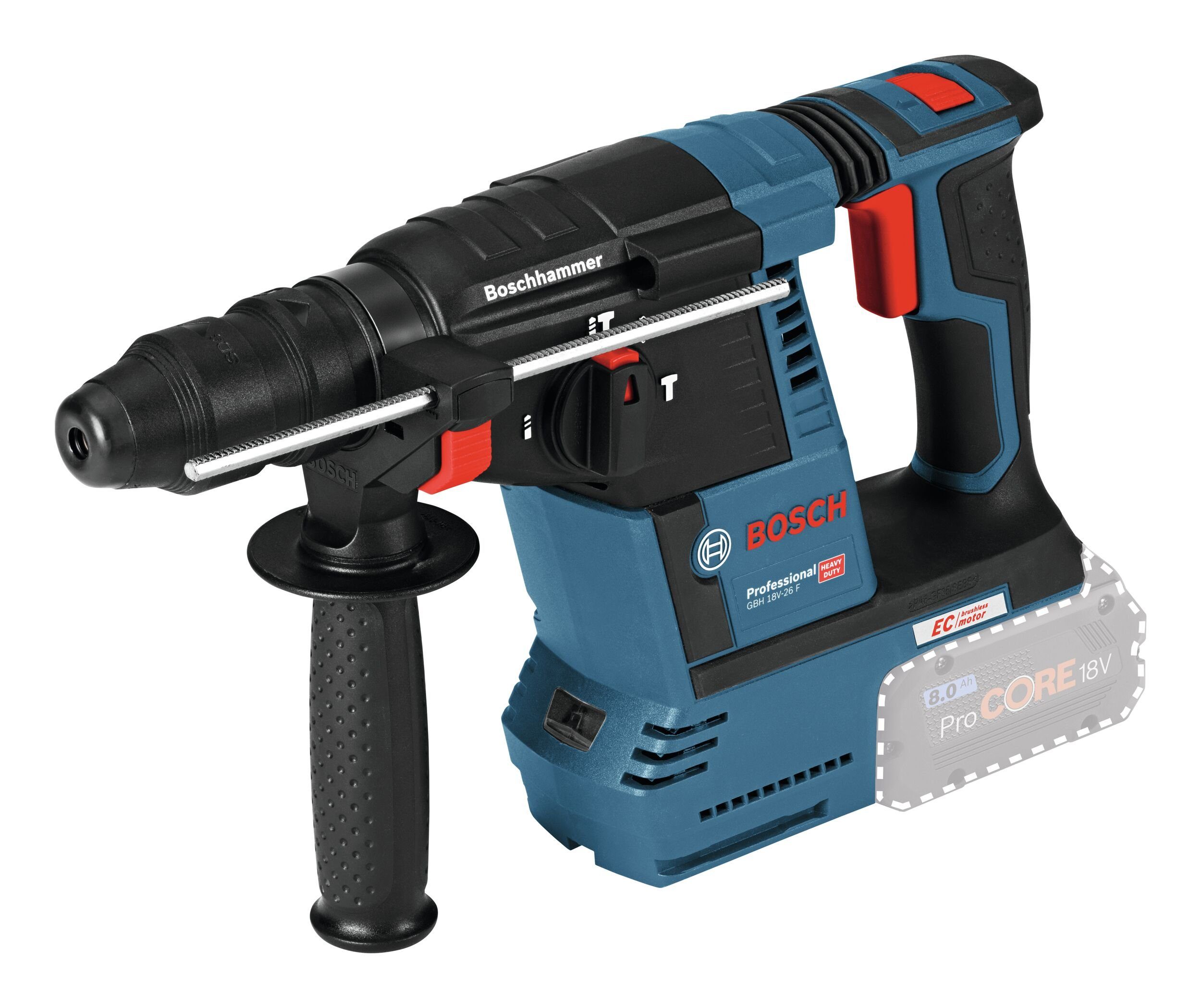 Bosch Professional Akku-Kombibohrhammer 18 ohne V, - Akku Akku-Bohrhammer 18V-26 F, Karton im Solo mit SDS plus GBH