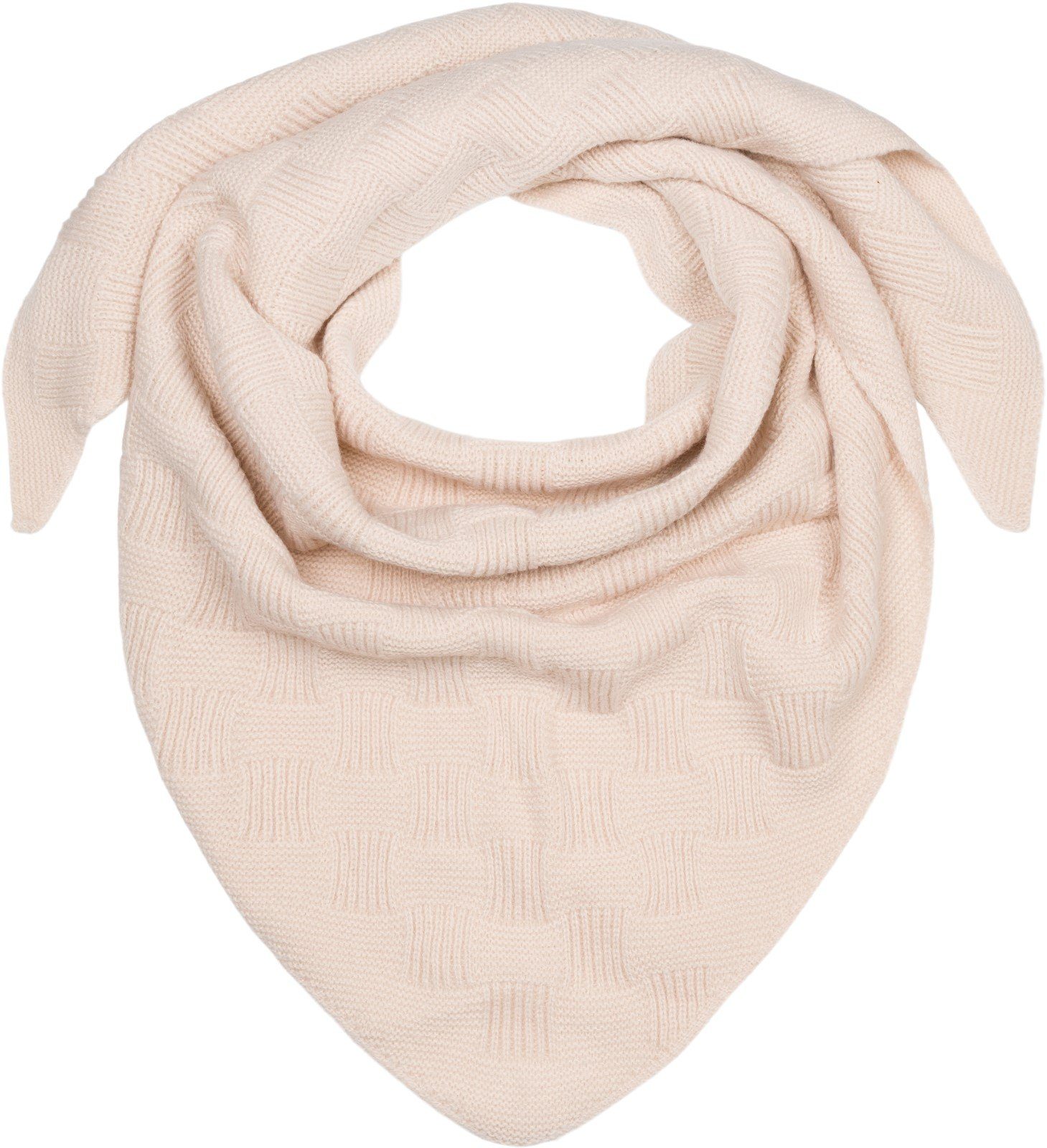 styleBREAKER Strickschal, (1-St), Strick Dreiecktuch Schachbrett Strickmuster Beige