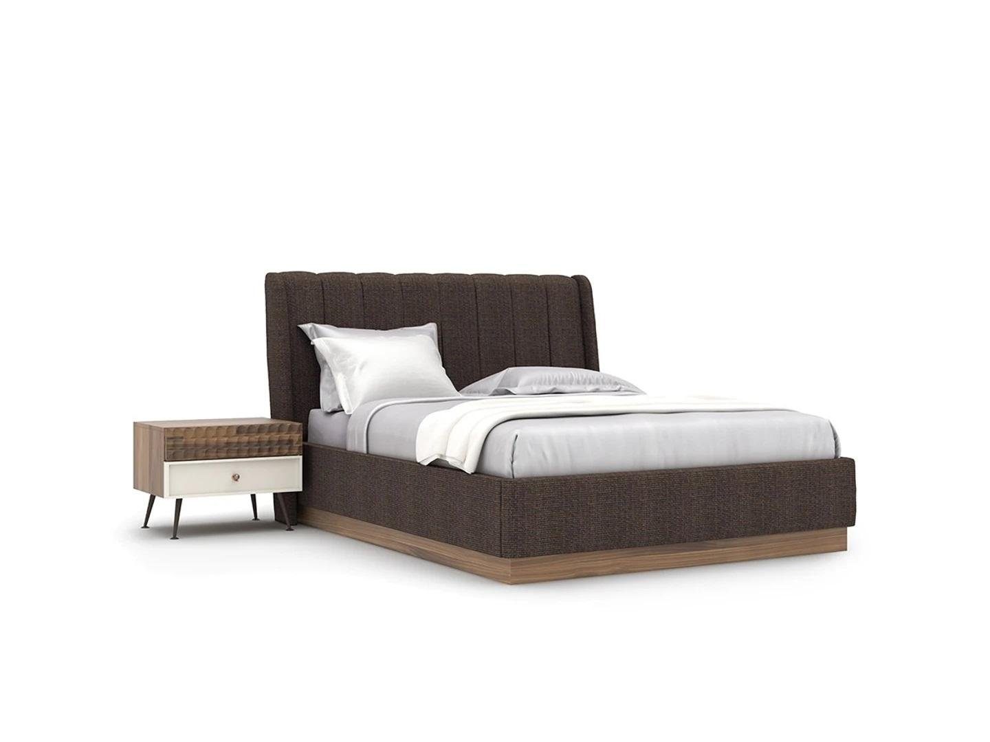JVmoebel Schlafzimmer-Set Modern Schlafzimmer Bett 2x Nachttische Holz Komplett 3tlg Luxus, (3-St., Bett + 2x Nachttische), Made in Europa