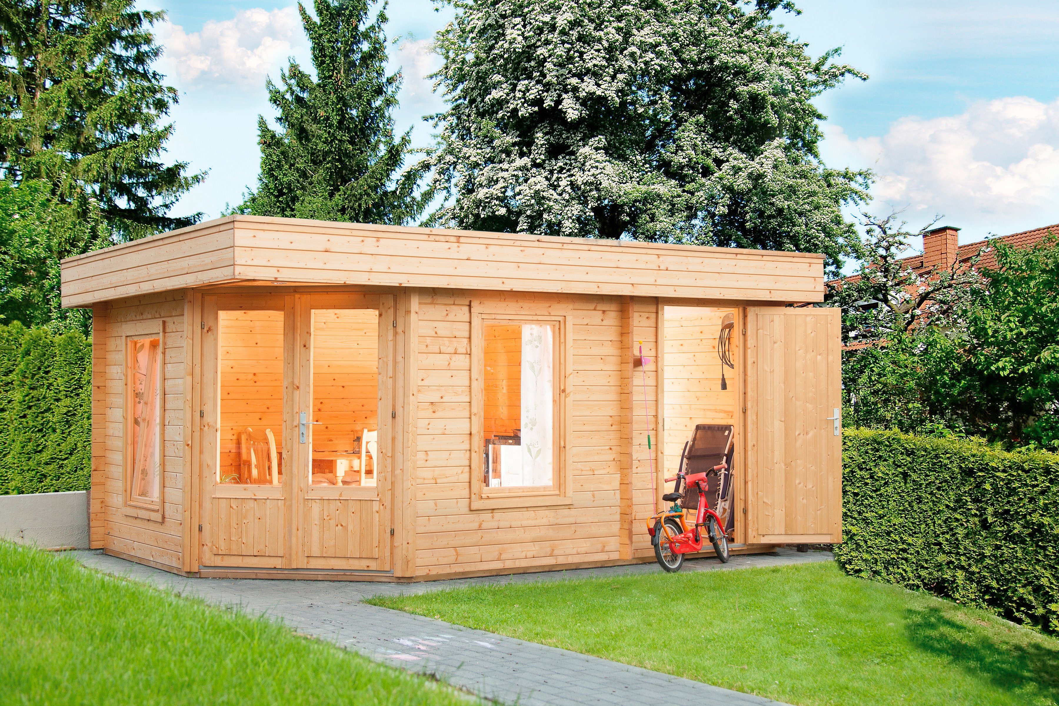 WOLFF FINNHAUS Gartenhaus »Maja 40-B/2«, BxT: 503x349 cm ...