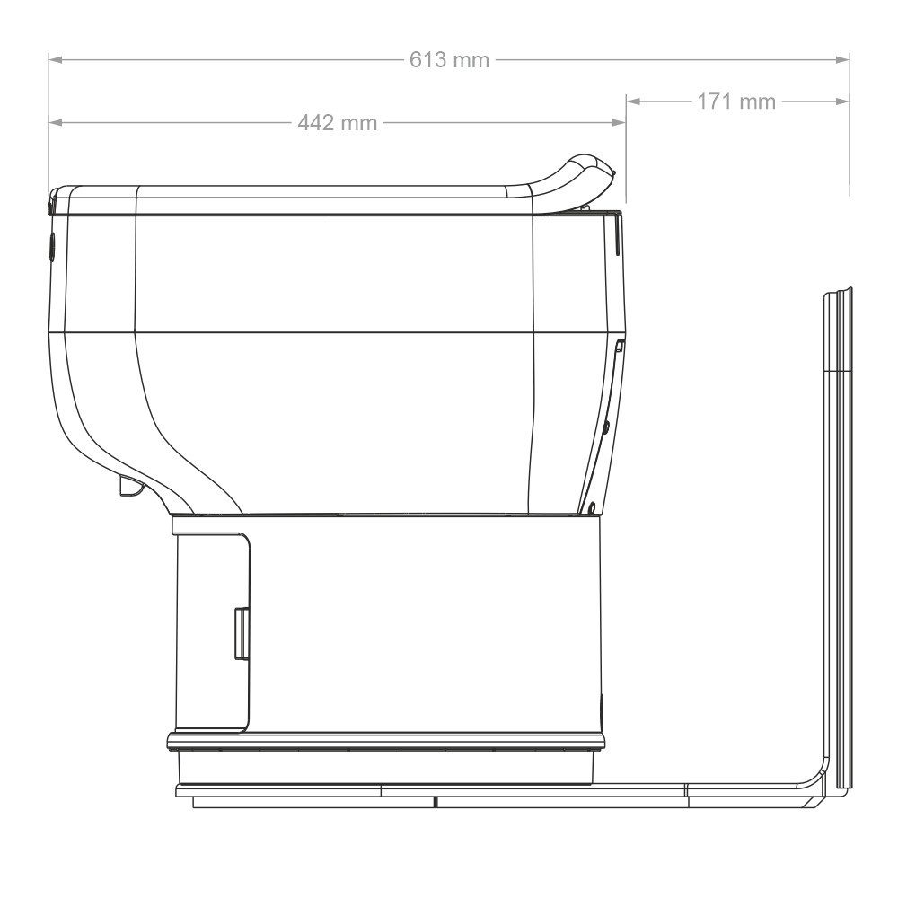 LooSeal Campingtoilette L-Adapter L (Thetford mit Spühlkasten) für LooSeal® ELITE