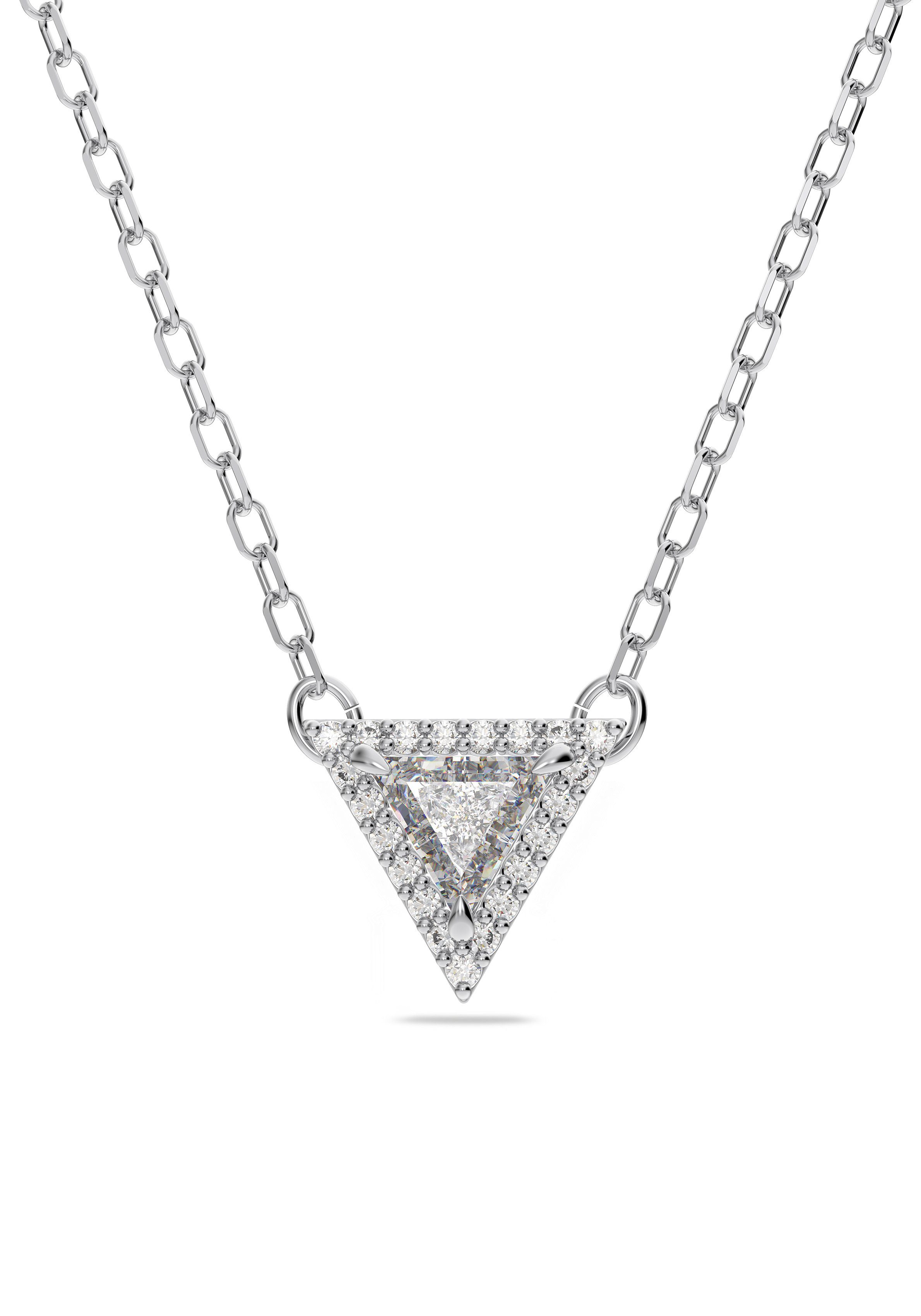 Swarovski Kette mit Anhänger Ortyx Anhänger, Trilliant-Schliff, Weiß, Rhodiniert, 5642983, mit Swarovski® Kristall