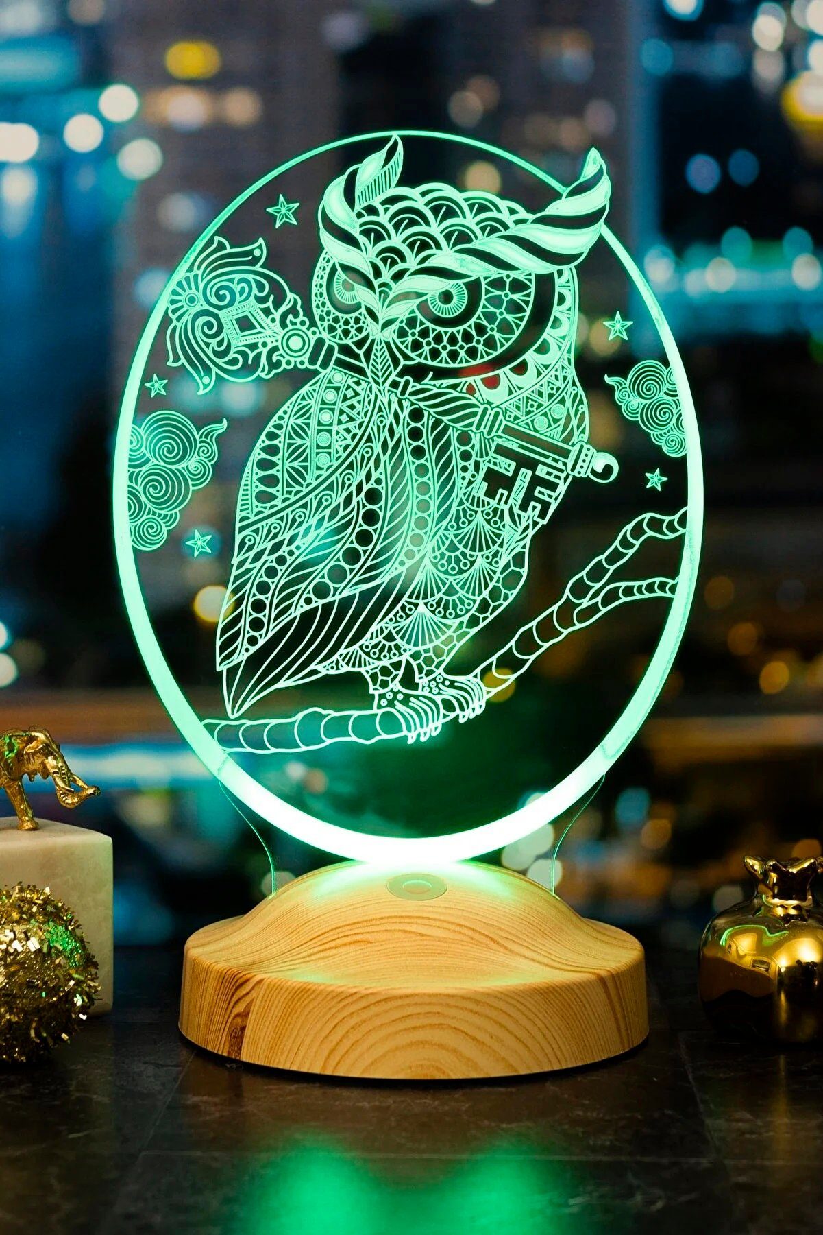 Geschenkelampe LED Nachttischlampe Eule Tier 3D günstig online kaufen