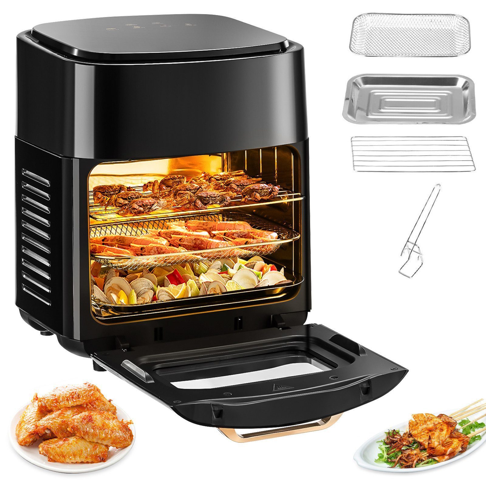 Heißluftfritteuse 15L Airfryer Ohne Öl, LED Touchscreen 1800W Heizluft Fritteuse