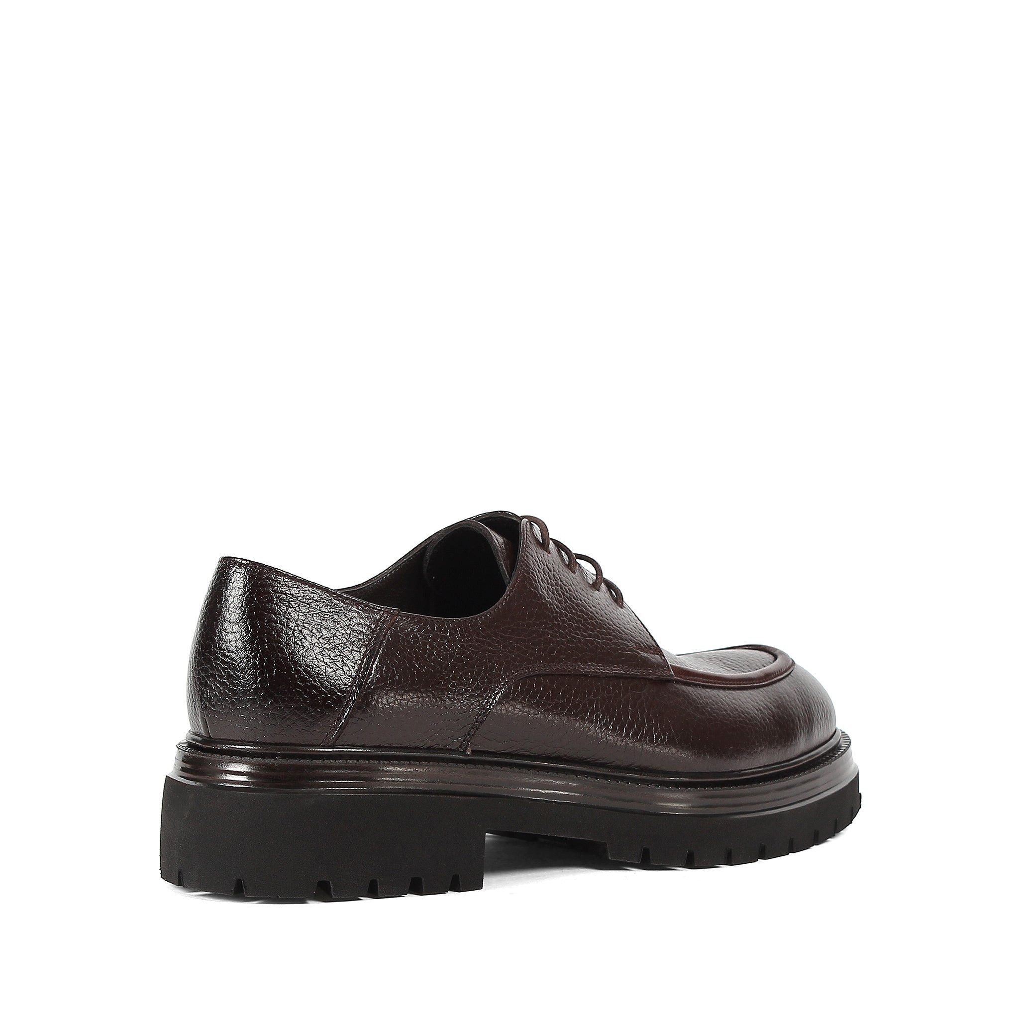 Celal Gültekin Plateau Schnürschuh Profilsohle Apron-Naht Herren Schnürschuh Narbenleder, Echtleder-Futter & Decksohle, Braun, 41 – Bild 3 von 5
