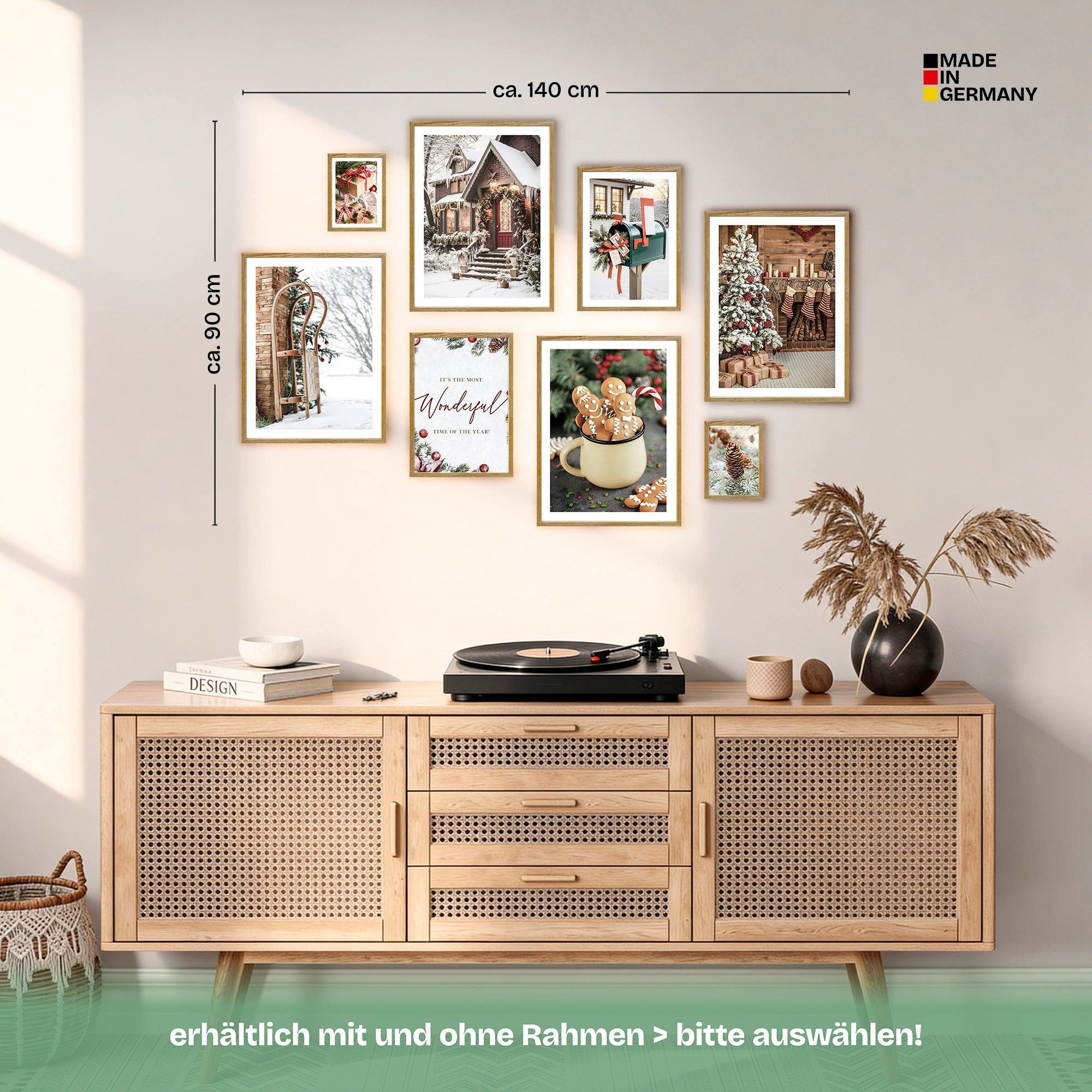 ARTFAVES Bilder-Collage Poster Set Christmas Time I mehrteilige Bilderwand I Wandbilder Weihna, (Wandbilder modern, 8 St) – Bild 4 von 5