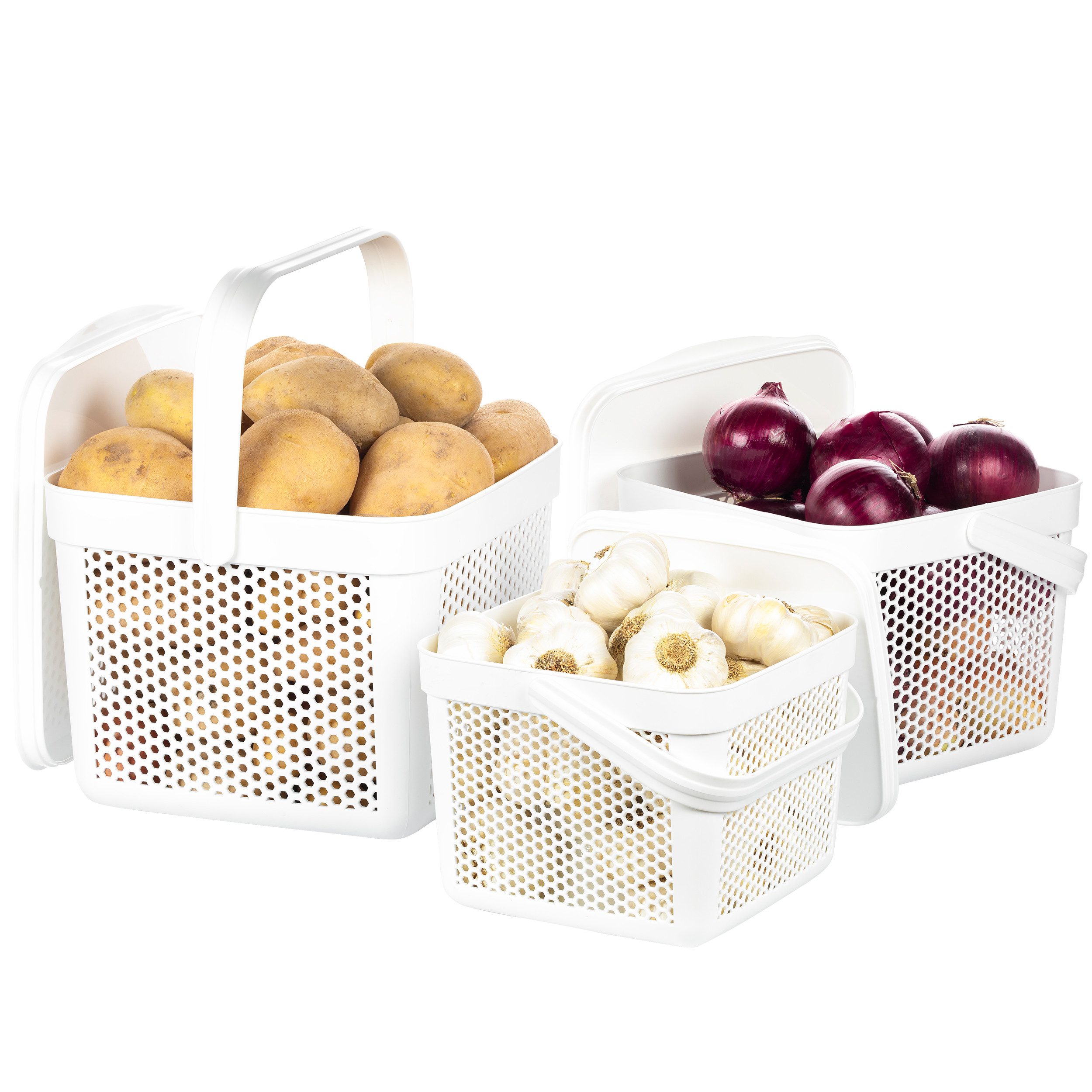 uandu home Vorratsdose Kartoffel Aufbewahrungsbox Küche, Zwiebeln, Knoblauch Aufbewahrung, (Korb für Spielzeug, Wäschekorb, Regal Korb, Aufbewahrungskorb für Bad, Vorratskorb, Küchen Aufbewahrung & Organizer)