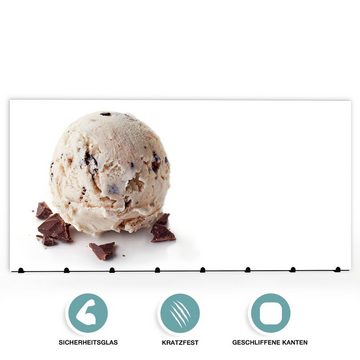 Primedeco Garderobenpaneel Magnetwand und Memoboard aus Glas Eiskugel mit Schokolade