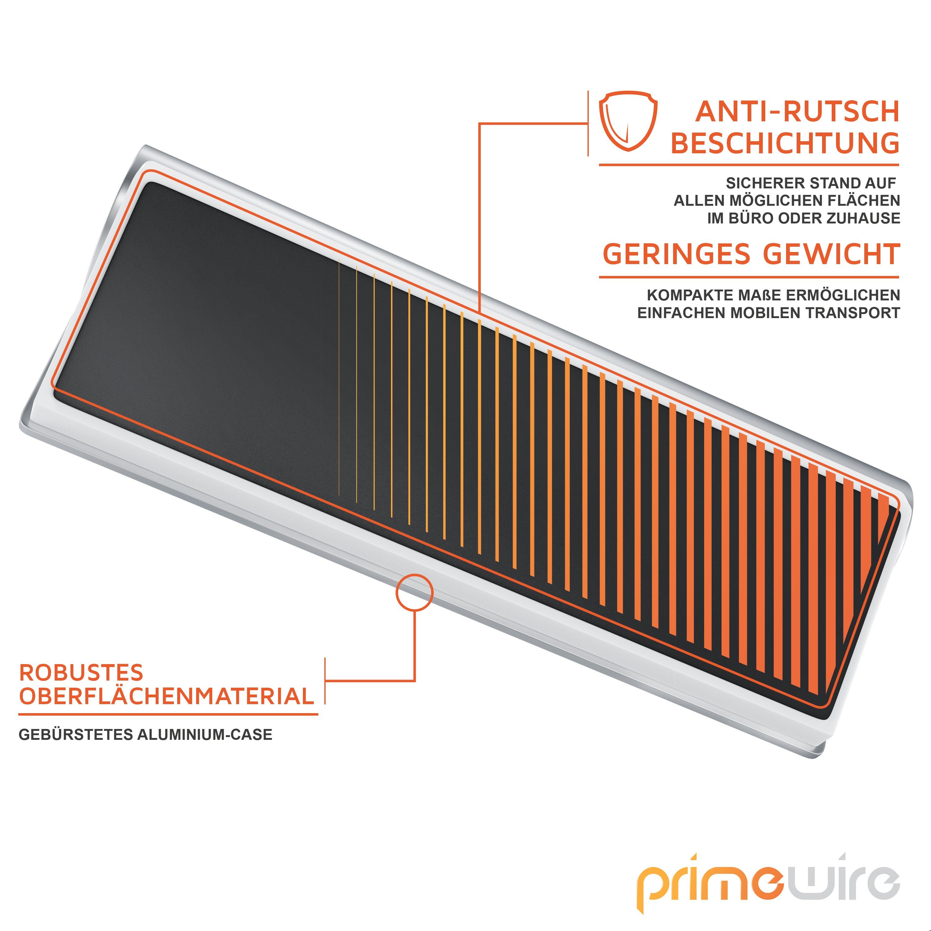 Primewire USB-Adapter, 7-Port USB 3.2 Gen1 Hub mit Netzteil, gebürstetes Aluminium-Gehäuse