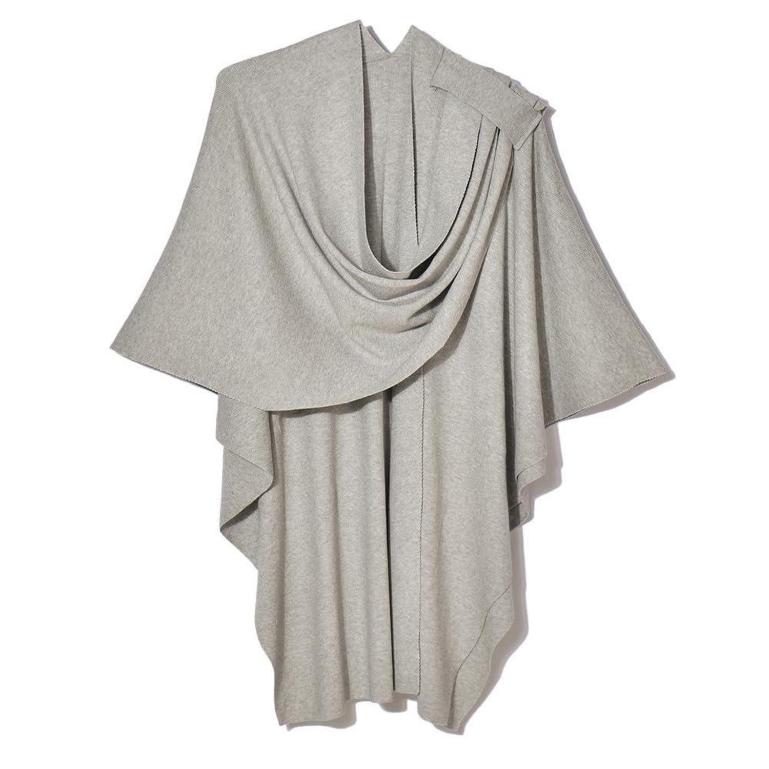 LuxusKollektion Poncho Damen Strickponcho Grau Einheitsgröße (1-St)