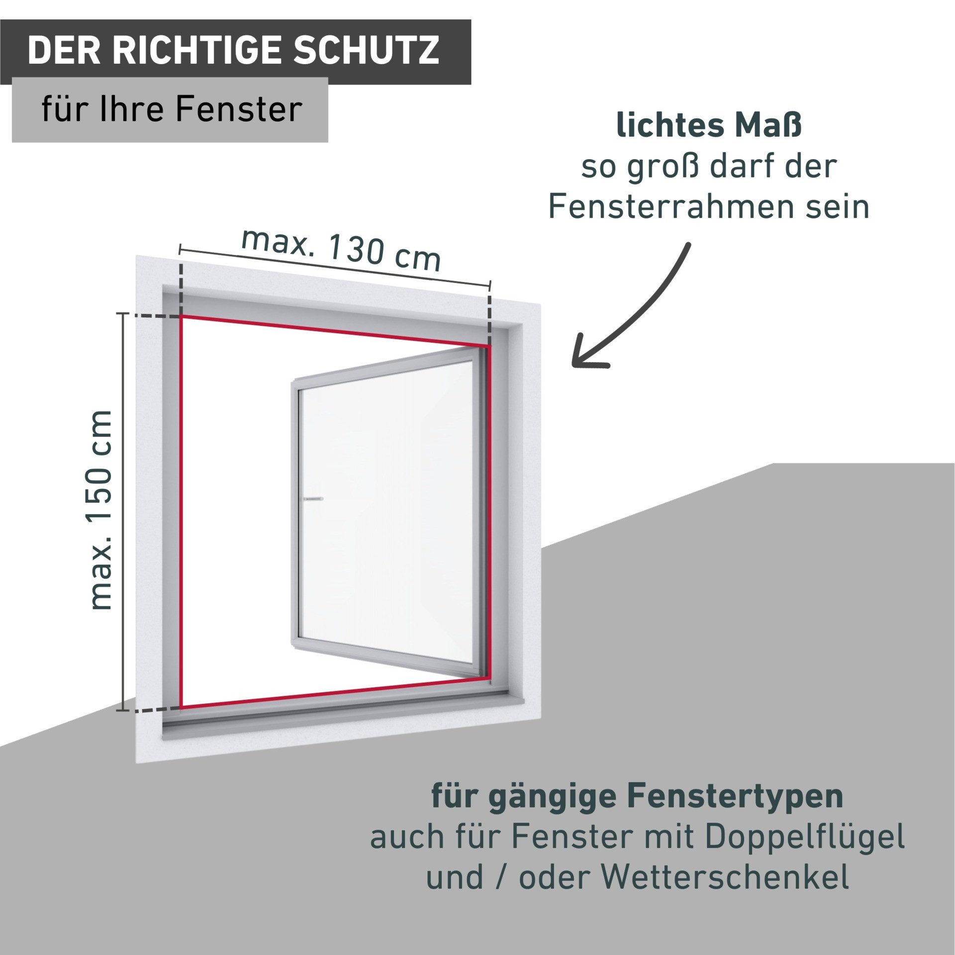 Windhager Moskitonetz Elastic für Fenster, flexibler Insektenschutz ohne bohren (1 St), Insektenschutzgitter 130 x 150 cm, erhältlich in anthrazit oder weiß