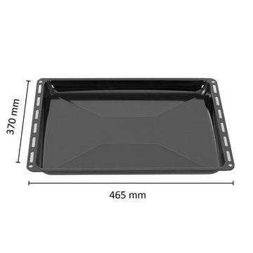 ICQN Backblech 465 x 370 x 30 mm, Emaille, (Set mit Backofenrost, 2-St), Passend für Bosch, Neff, Constructa, Beko, Samsung, Teka