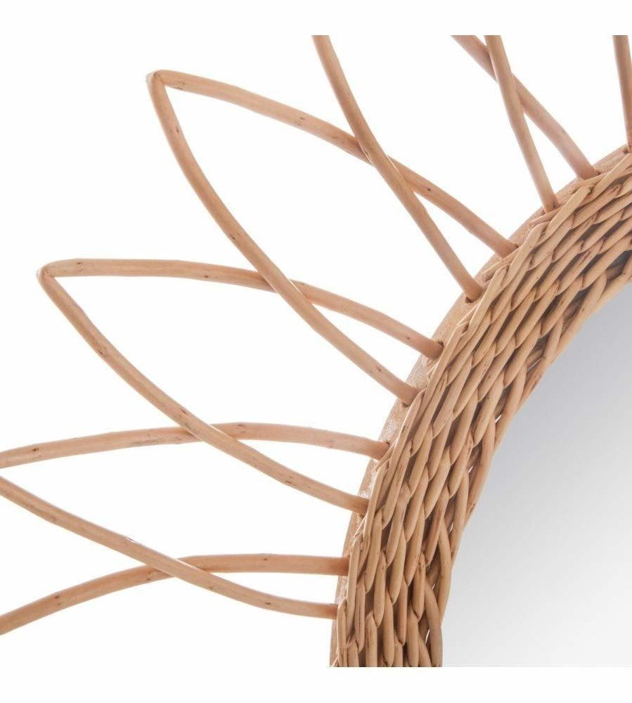 Atmosphera Créateur d'intérieur Wandspiegel Wandspiegel SONNE, Ø 50 cm, Rattan, braun, aus Rattan