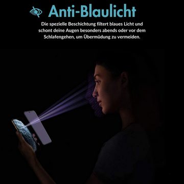 MonkeyTEC 3er-Set Augenschutzfolie 9H Anti-Blaulicht Anti-UV-Licht Apple iPhone für Smartphone, Displayschutzfolie, Komplettset, 3 Stück, Augenschonend, Anti-Blaulicht, Anti-Grünlicht