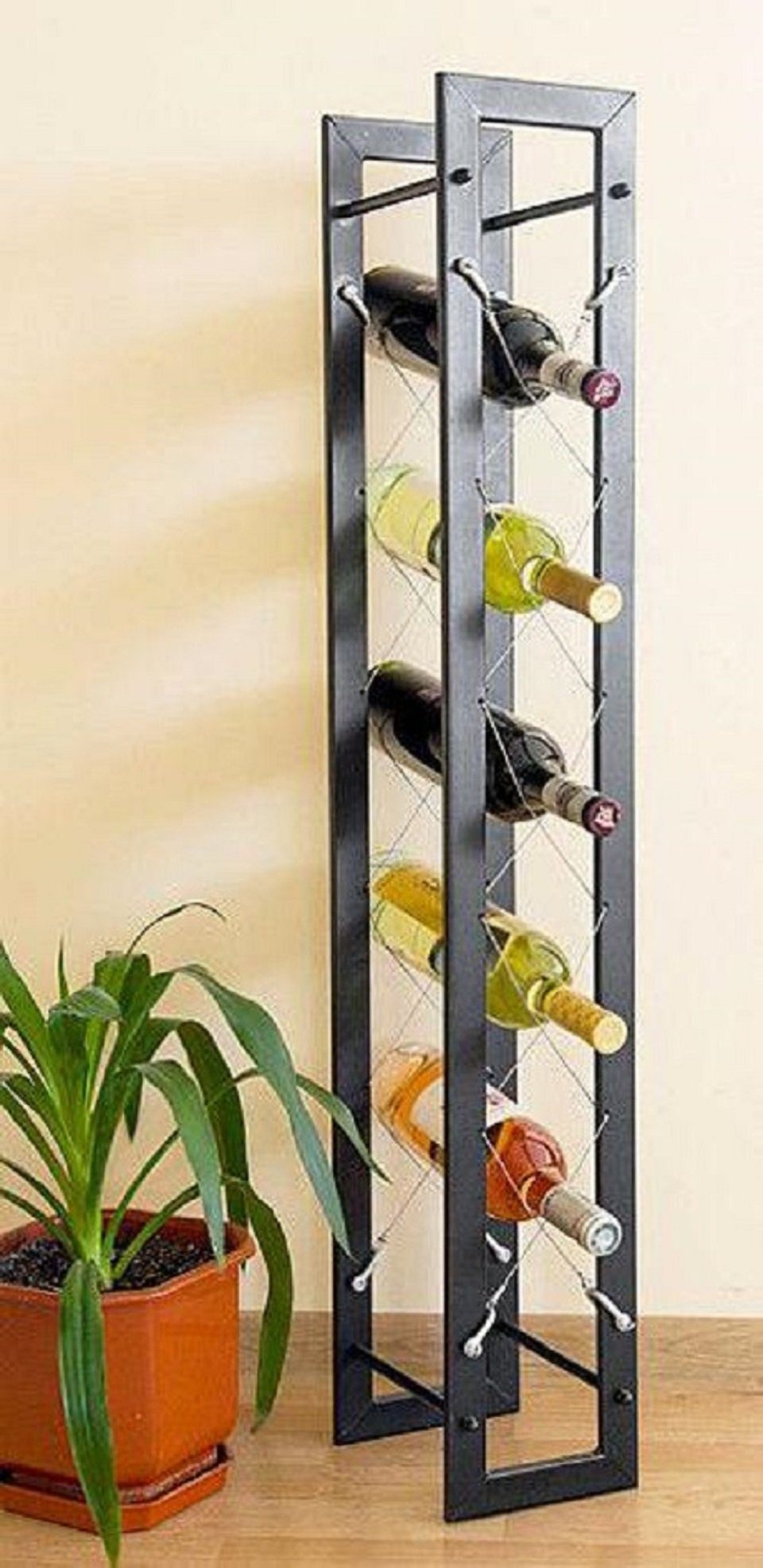 Weinregal Pit 100 cm aus Metall Flaschenständer Flaschenhalter Bar