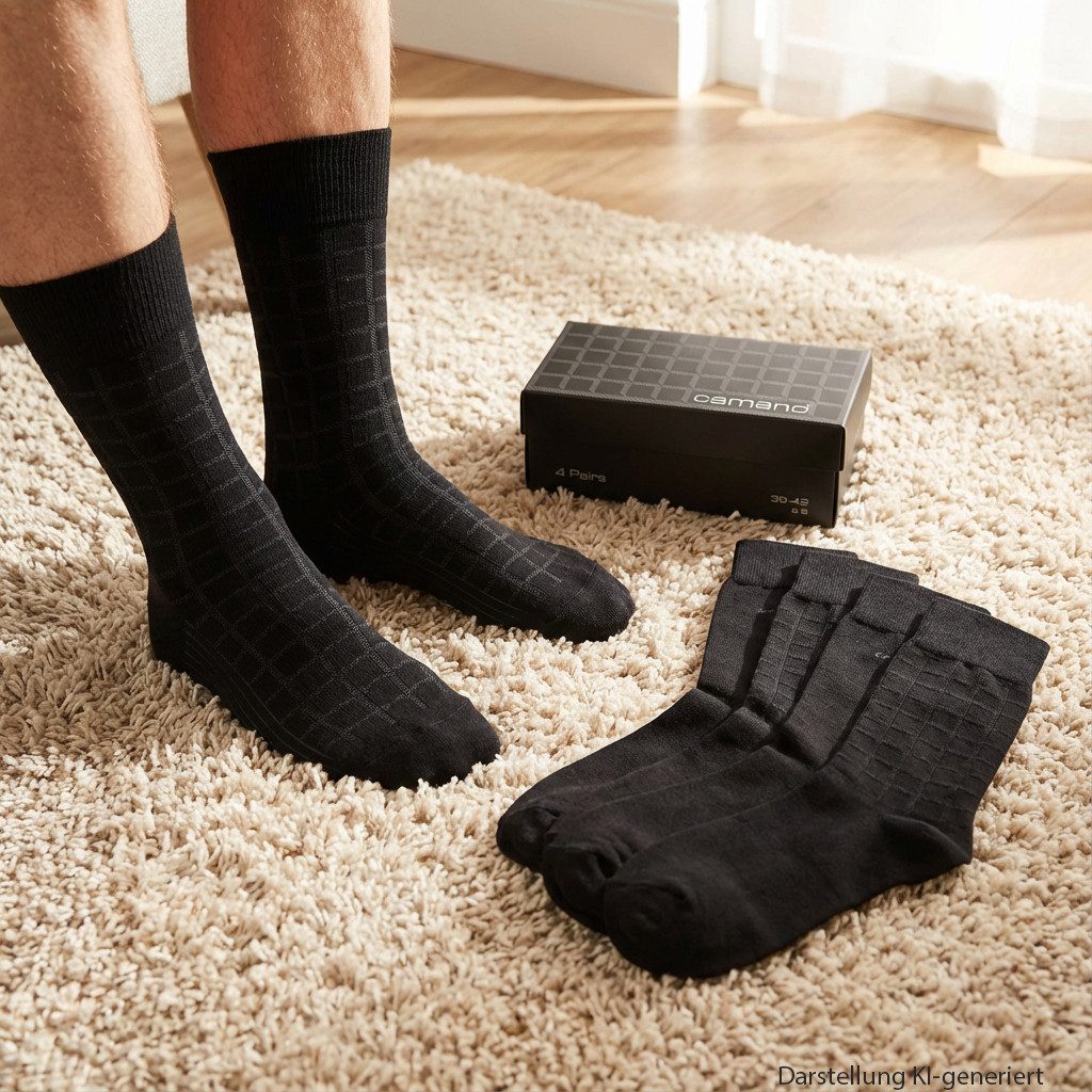 Camano Socken Classic (4-Paar) Herren Business Socken / Strümpfe mit Softbu günstig online kaufen