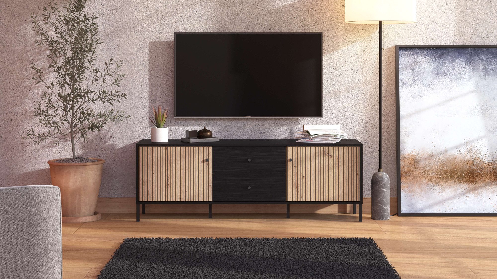 INOSIGN Lowboard Correze, TV-Lowboard, TV-Schrank, TV-Ständer, Breite 157 c günstig online kaufen