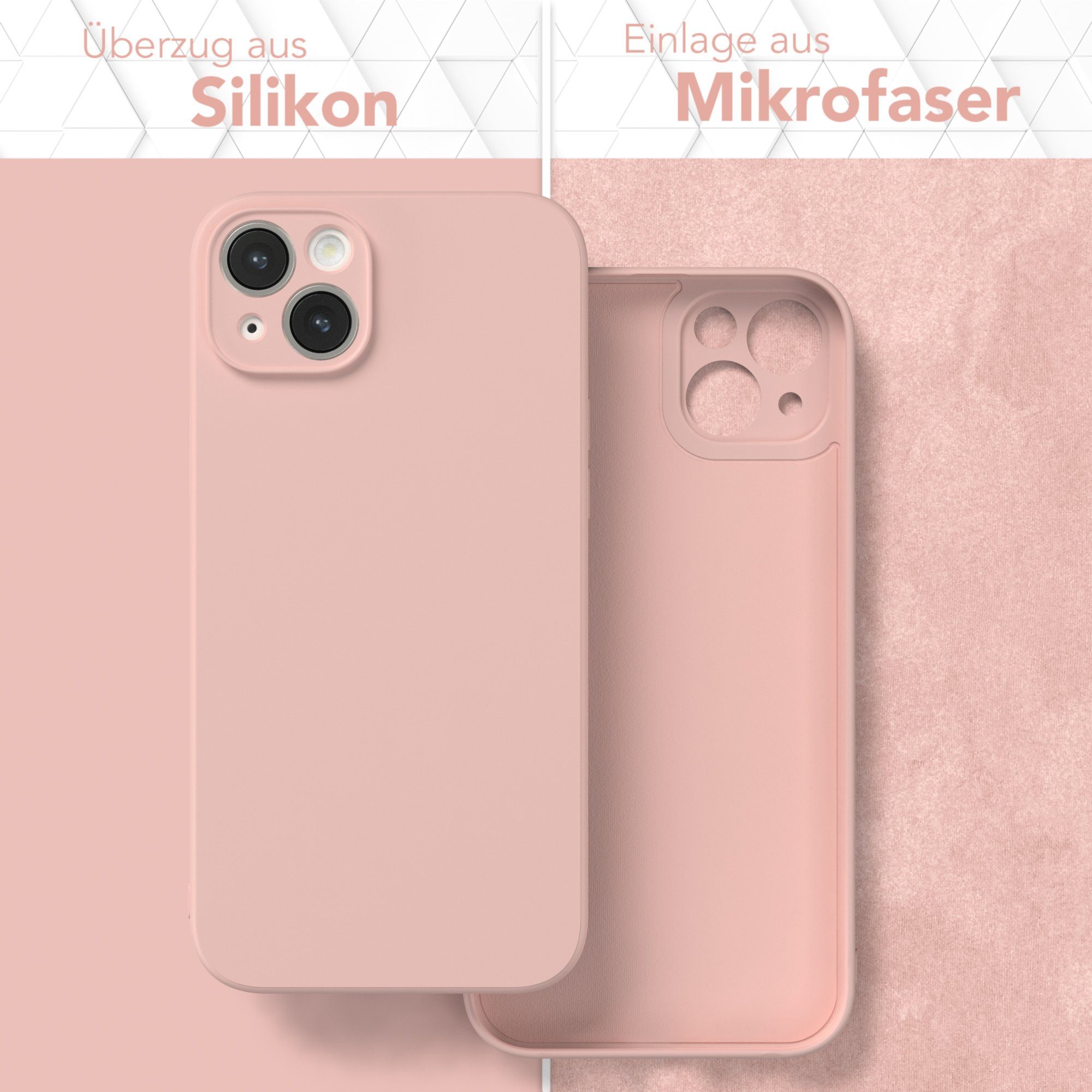 EAZY CASE Handyhülle für Apple iPhone 14 Plus Hülle Silikon 6,7 Zoll, Hülle mit Kameraschutz Bumper Case silikonschutzhülle Rosa / Altrosa – Bild 3 von 5
