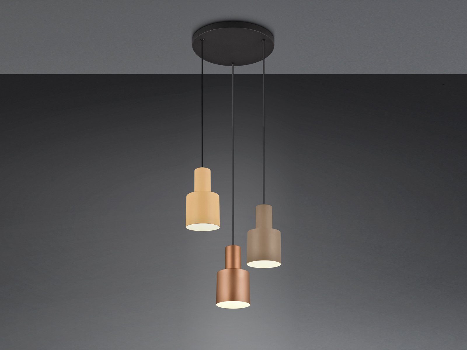 TRIO Leuchten LED Pendelleuchte, Dimmfunktion, LED wechselbar, warmweiß, Cluster Leuchte hängend über Esstisch-lampe & Couchtisch Ø 37cm
