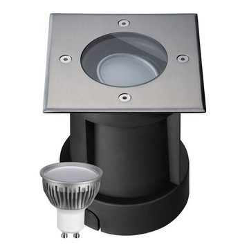 LEDANDO LED Einbaustrahler LED Bodeneinbaustrahler Set - Schwenkbar und Dimmbar - 5W LED GU10 von